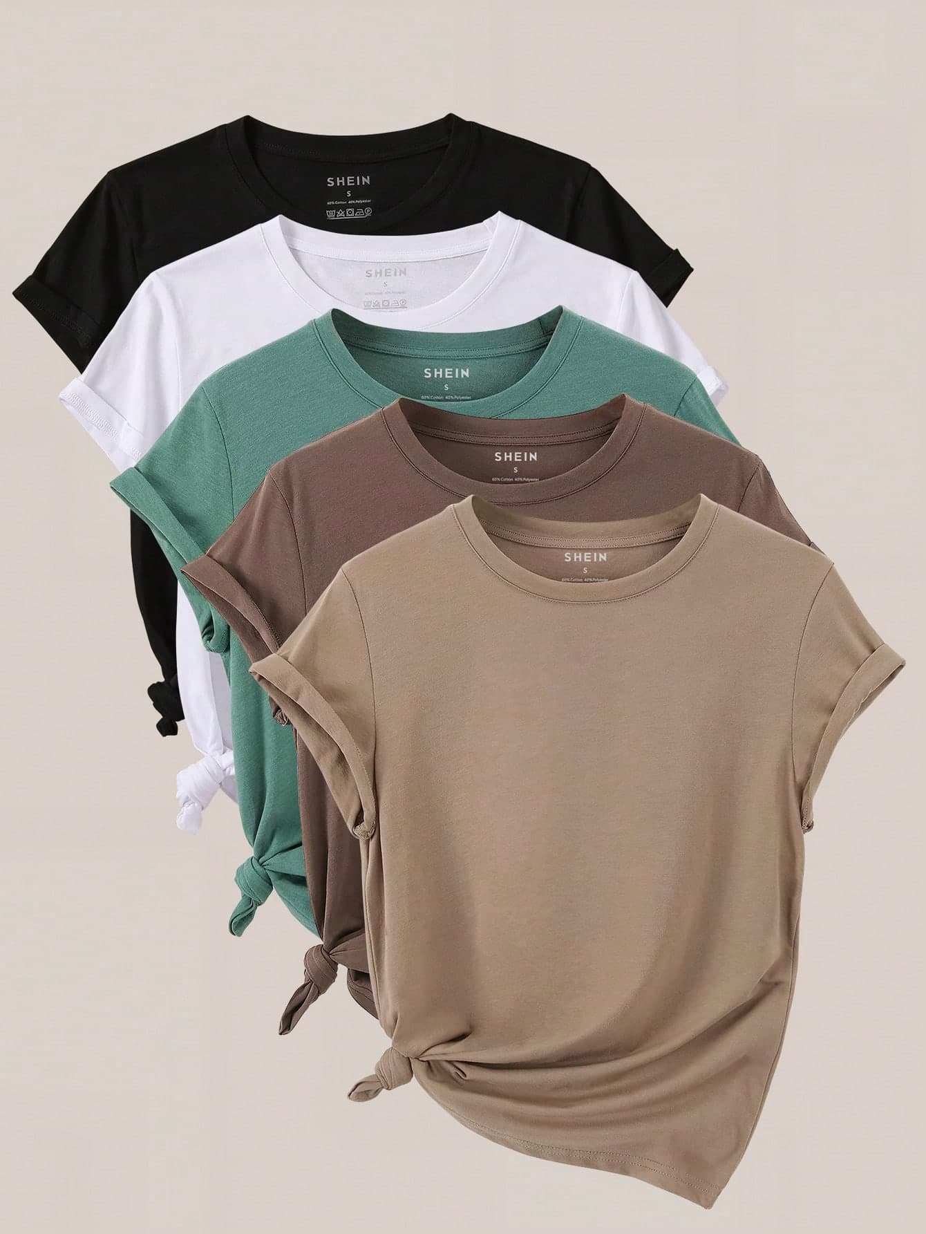 Lalippa Women's Summer Casual Solid Color Short Sleeve T-Shirt, Versatile Casual Top