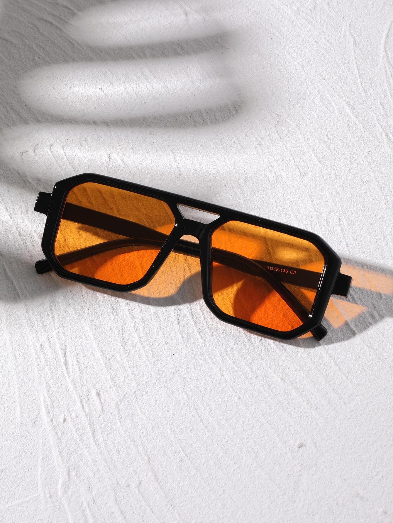 Women Rectangle Dual-Bridge Fashion Eyeglasses, Oversized Aviator Beach Shades For Travel Back To School