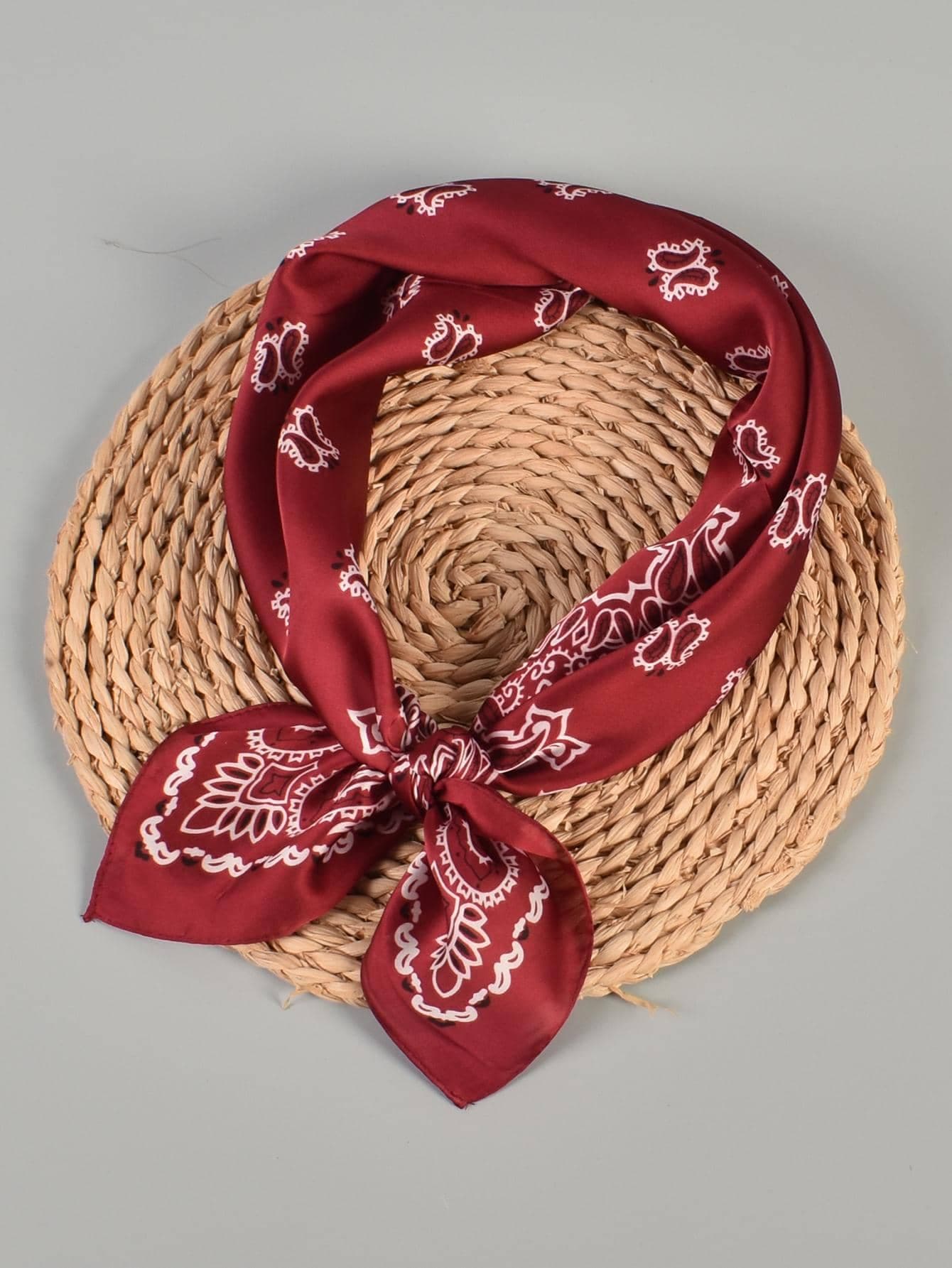 Paisley Print Bandana Classic Head Wrap Cowboy Cowgirl For All Seasons Bandana, Scarf, Beach, Holiday, Travel Essential
