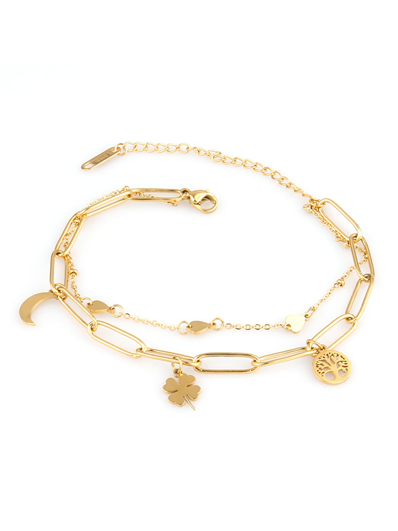Stainless Steel Bracelet For Women Bohemian Double Layer Chain bracelet Jewelry Gift