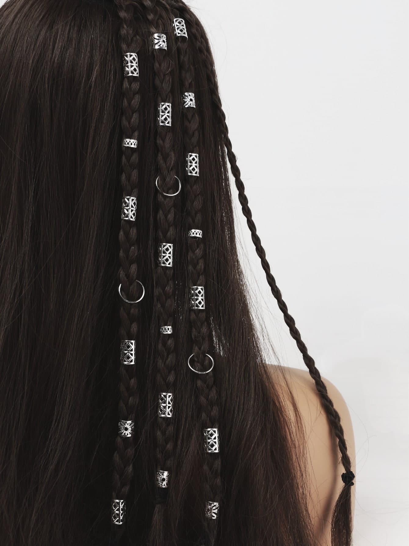 80pcs Gold Mixed Dreadlock Set, Summer Hair Clips, Beach Vacation Hair Accessories, Braided Hair Clips, Personalized Street Party Hair Decor, Women's Hair Clips, Festival Hair Braids, Gold Hair Accessories, Goth Y2K Fall Hair Decor, Women's Hair Accessories, Hair Styling