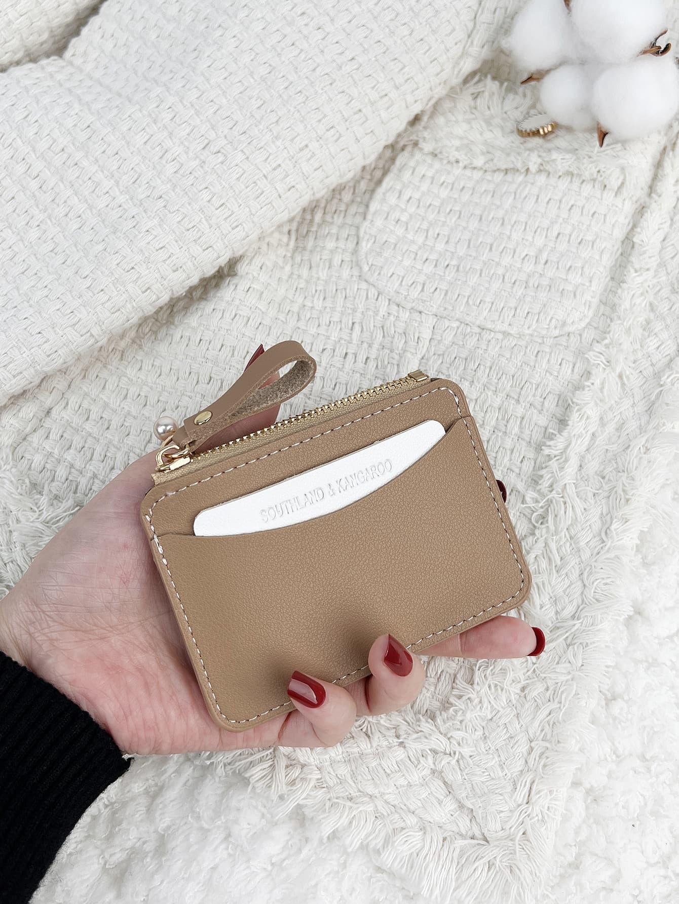 SOUTHLAND&KANGAROO Khaki Fashionable Malist Coin Purse Lightweight Portable Card ID Card White-Collar Workers For Female For Holiday For Anniversary For Birthday Gift Gift Accessories Gift Card Holder Card Holder Wallet Business Card Holder Credit Card Holder Card Holder Women For Women Mini Wallet Card Wallet