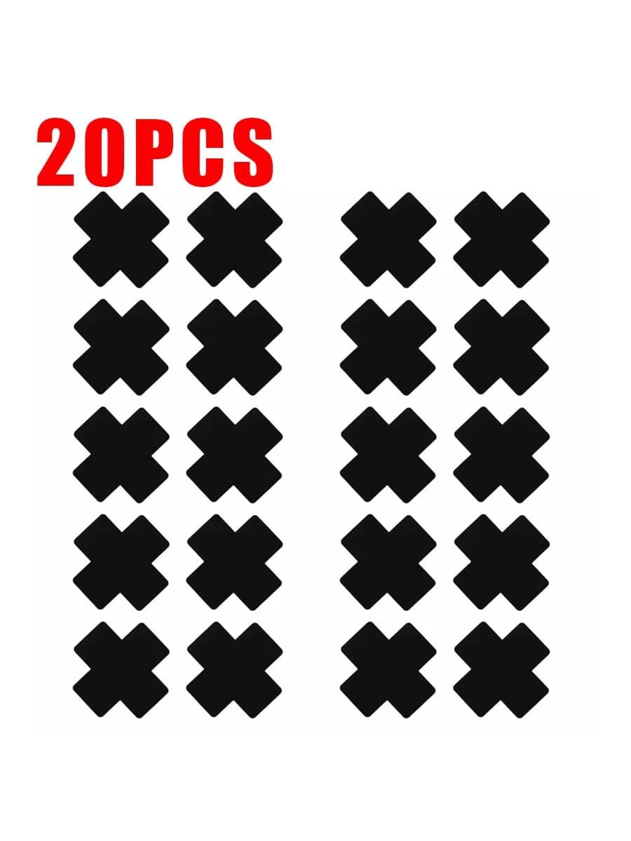 20pcs Black Cross-Shaped Self-Adhesive Satin Nipple Covers, Suitable For Women, Suitable For Strapless Outfits
