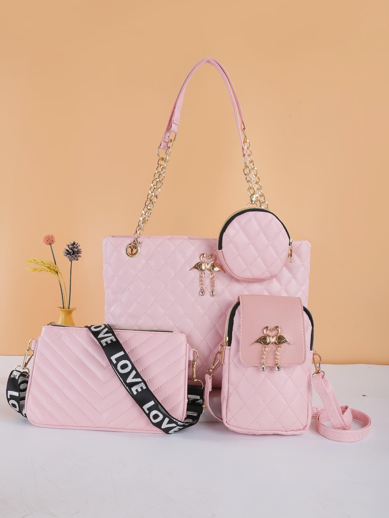 Women's 4-Piece Combo Bag Set - Fashion Essential! Shoulder Tote Crossbody Mini Bag Combo, Handheld & Crossbody Versatile, Stylish & Spacious, Suitable For Various Occasions, Hot-Selling Cross-Border Item