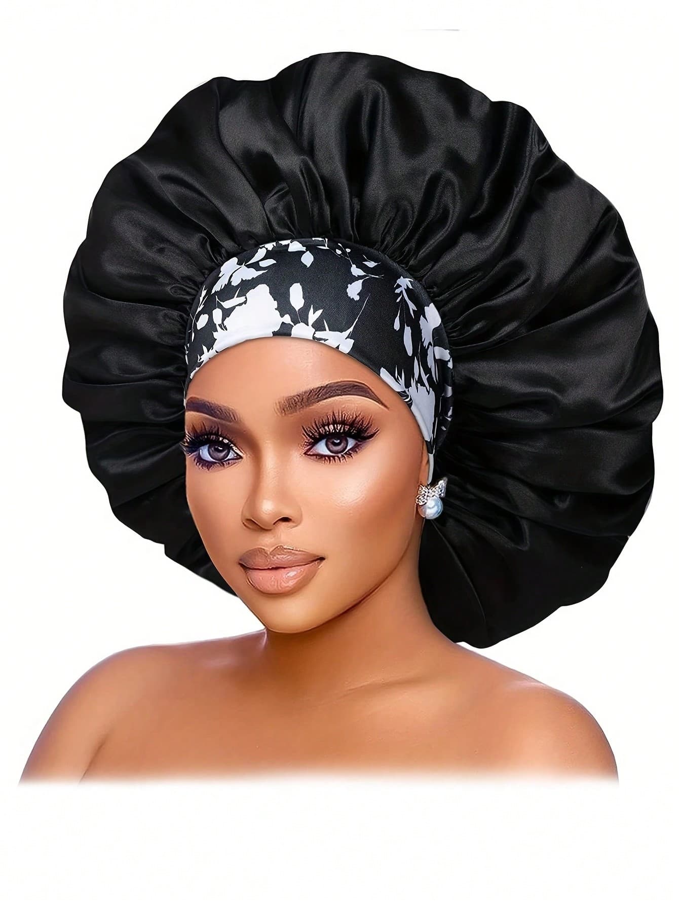 Awegeo 1pc Women's Satin Sleep Cap, Solid Color Silky Satin Material, Elastic Printed, Fashionable & Comfortable,Summer,Beach,Hat,Holiday,Travel