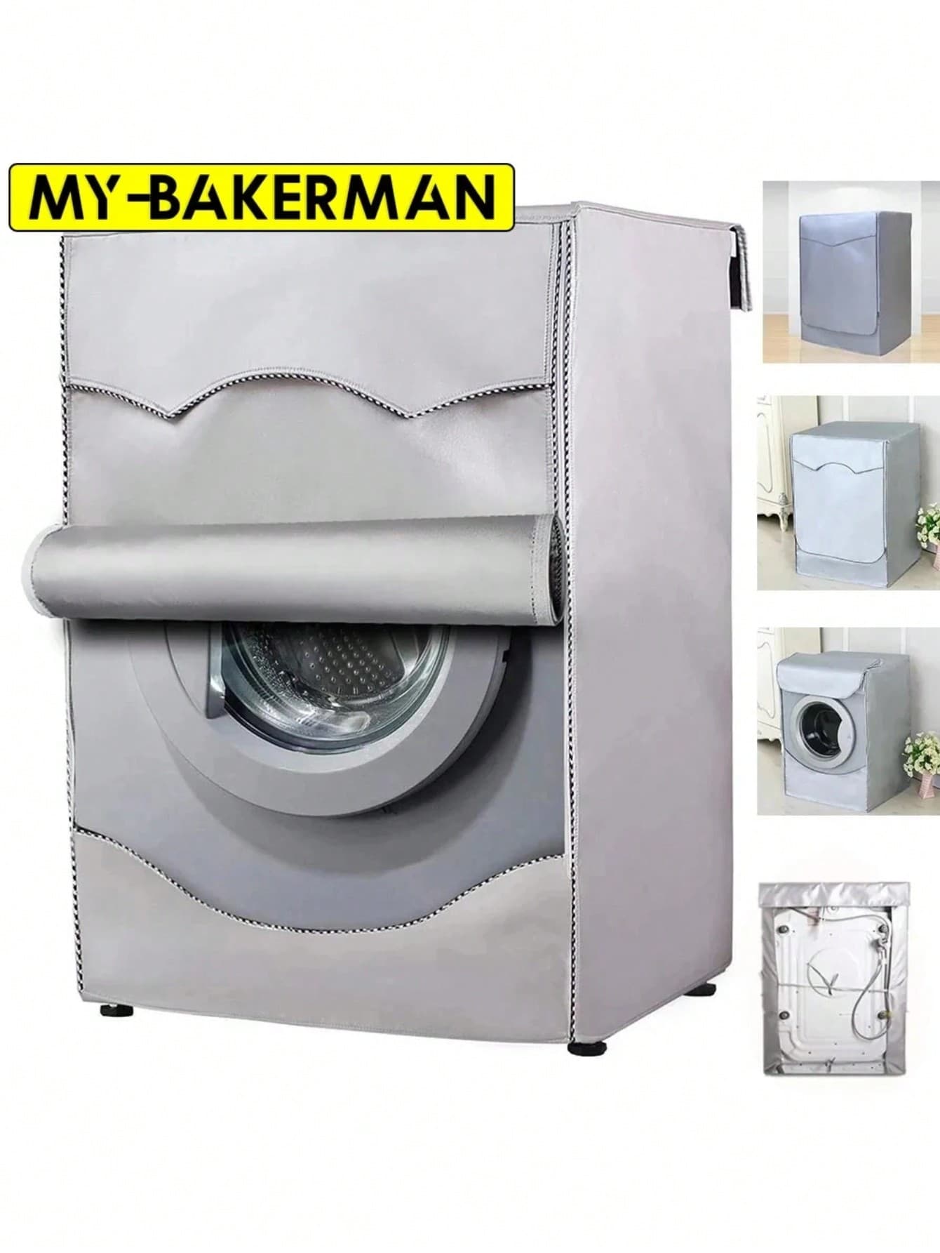1pc Silver Washing Machine Cover, Waterproof And Dustproof Cover For Washing And Drying Machine,Bag,Organizer,Storage,Kitchen Decor,Household Items,Mother's Day Gift,Bedroom Decor,Garden,Kitchen Decor,Summer,Beach,Travel Essentials,Room Decor,Squishy,Graduation