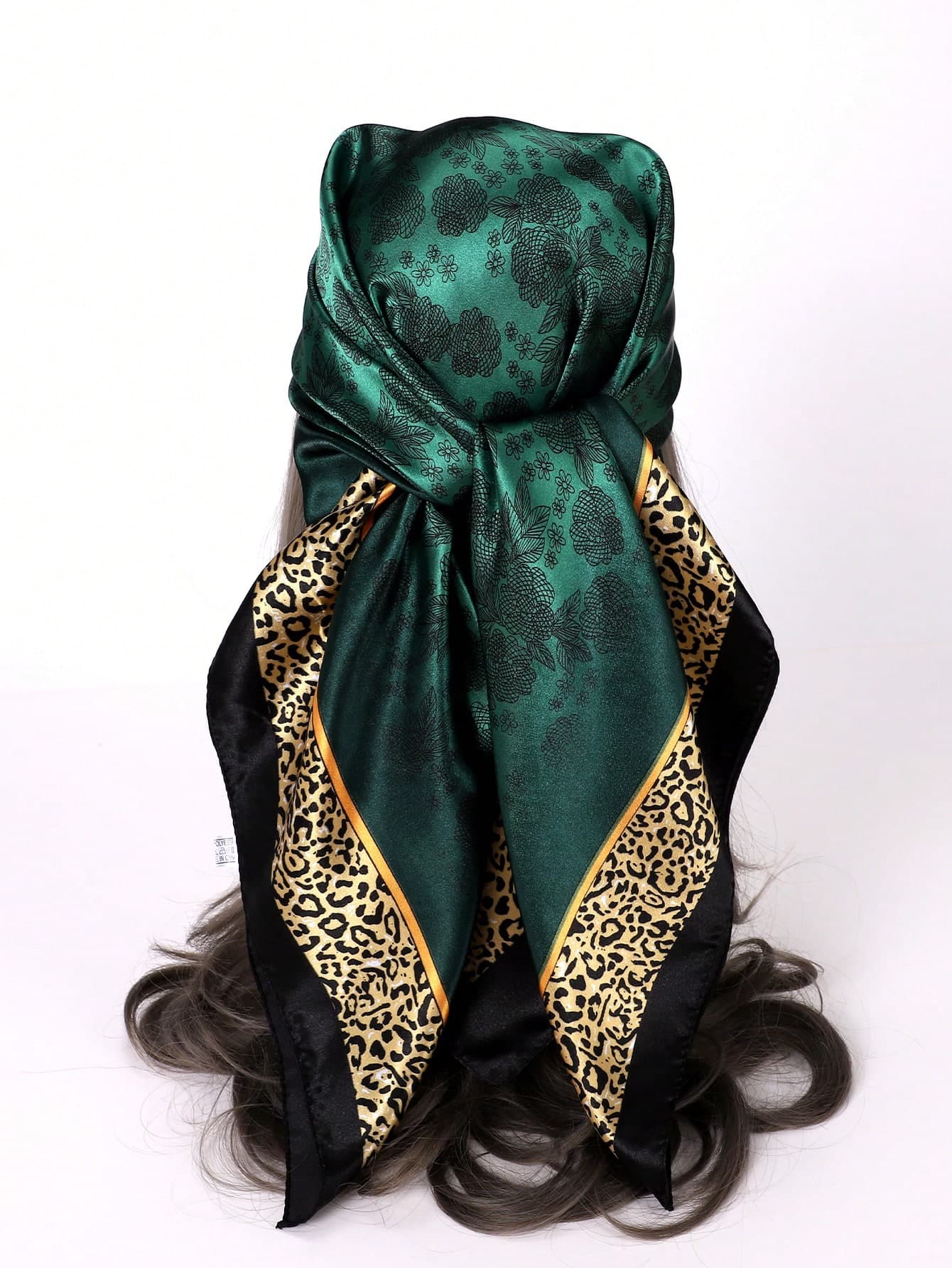 1pc Women's Fashion Floral Faux Silk Scarf/Headband, Suitable For Daily Wear