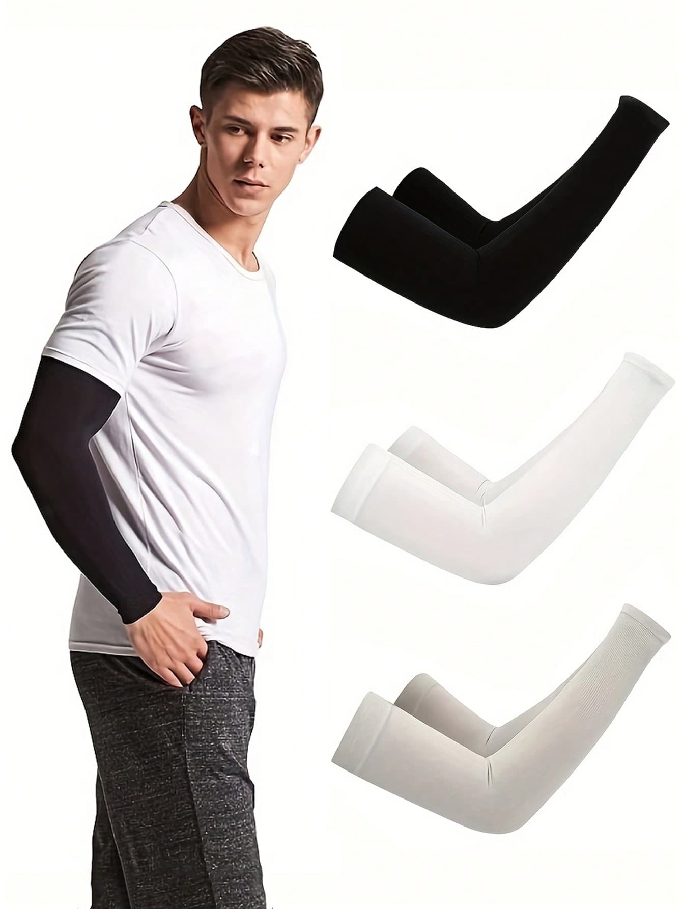 Cooling Arm Sleeves For Men And Women -Sun Protection For Golf, Cycling, Running, And Driving - Stay Cool And Protected All Day Sleeves Cover Arms Arm Warmers Autumn Outfits Halloween Costumes Black Arm Sleeve Gifts For Men,Summer,Festival