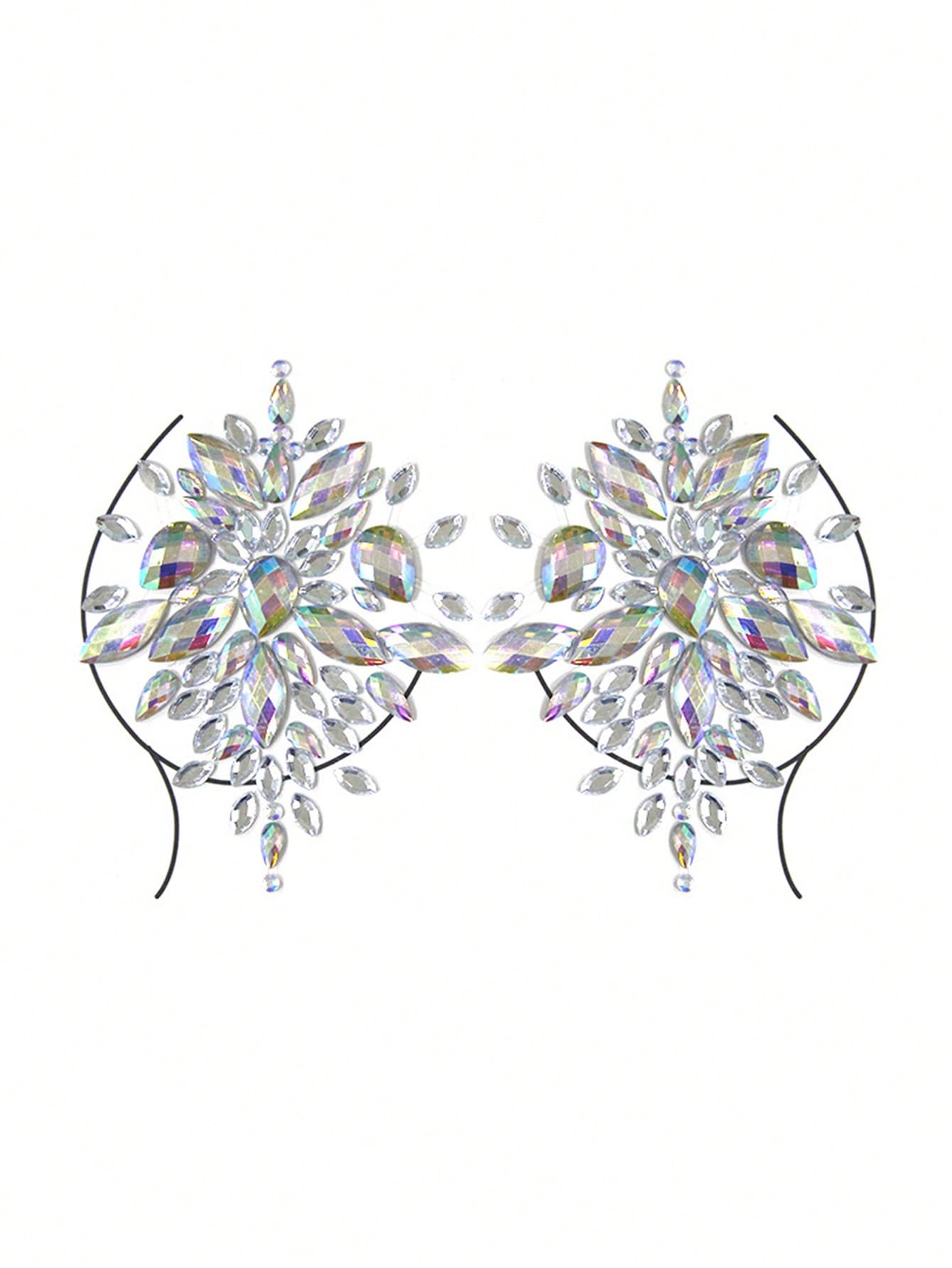 2pcs/Set Lady Crystal Acrylic Nipple Stickers For Nightclub Party, For Rave