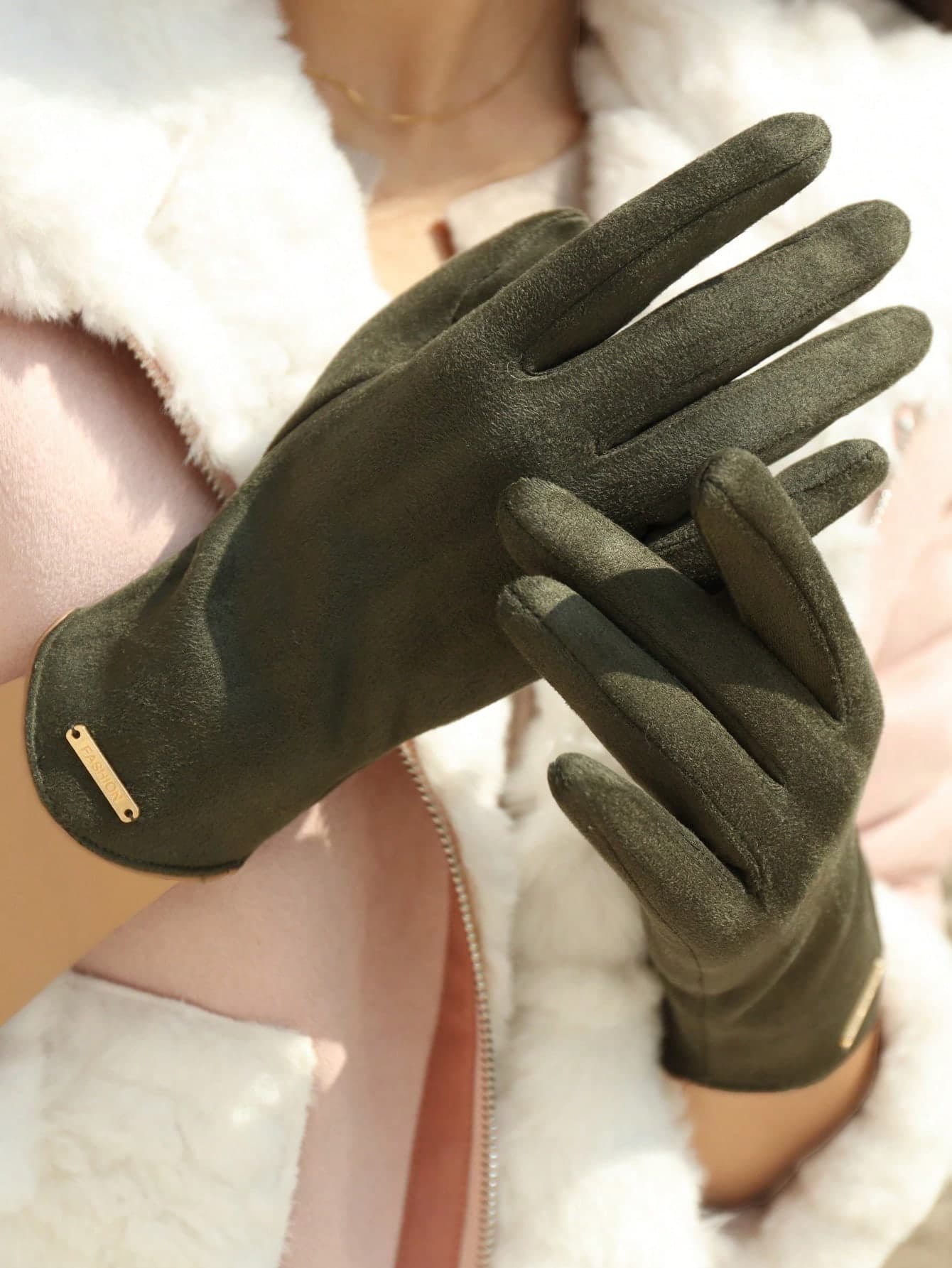 Women's Autumn/Winter Thermal Lined Warm Touchscreen Gloves, Windproof & Cold-Proof, One Size