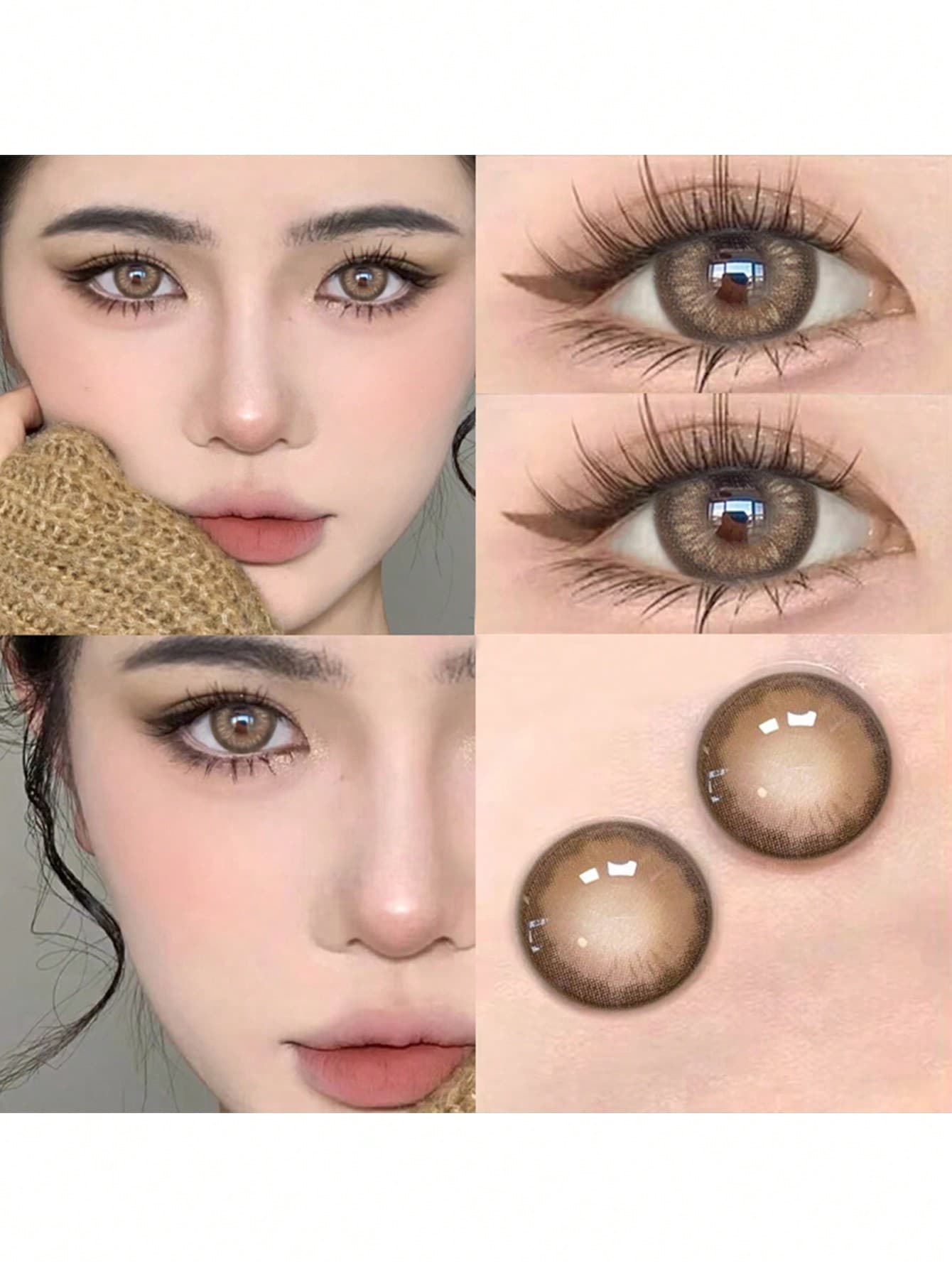 6-Month Disposable Colored Contact Lenses, 14.5mm Design, Create Exquisite Eye Makeup, Suitable For Daily Dates And Leisure Wear, Black Swan Brown, 40% Water Content, Brown Contact Lenses, Halloween Costume