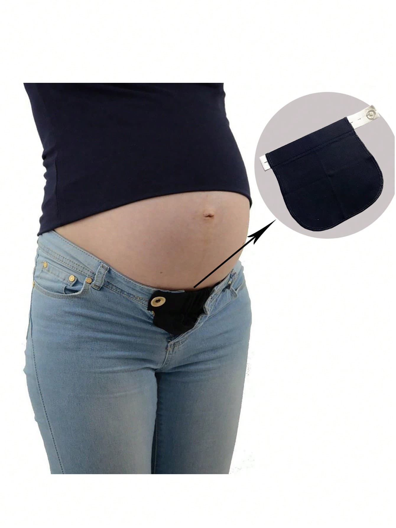 1pc Solid Color Pregnant Women Pants With Maternity Belly Pocket And Stretch Extension Waistband Fit For Pregnant Women And People With Big Belly Casual