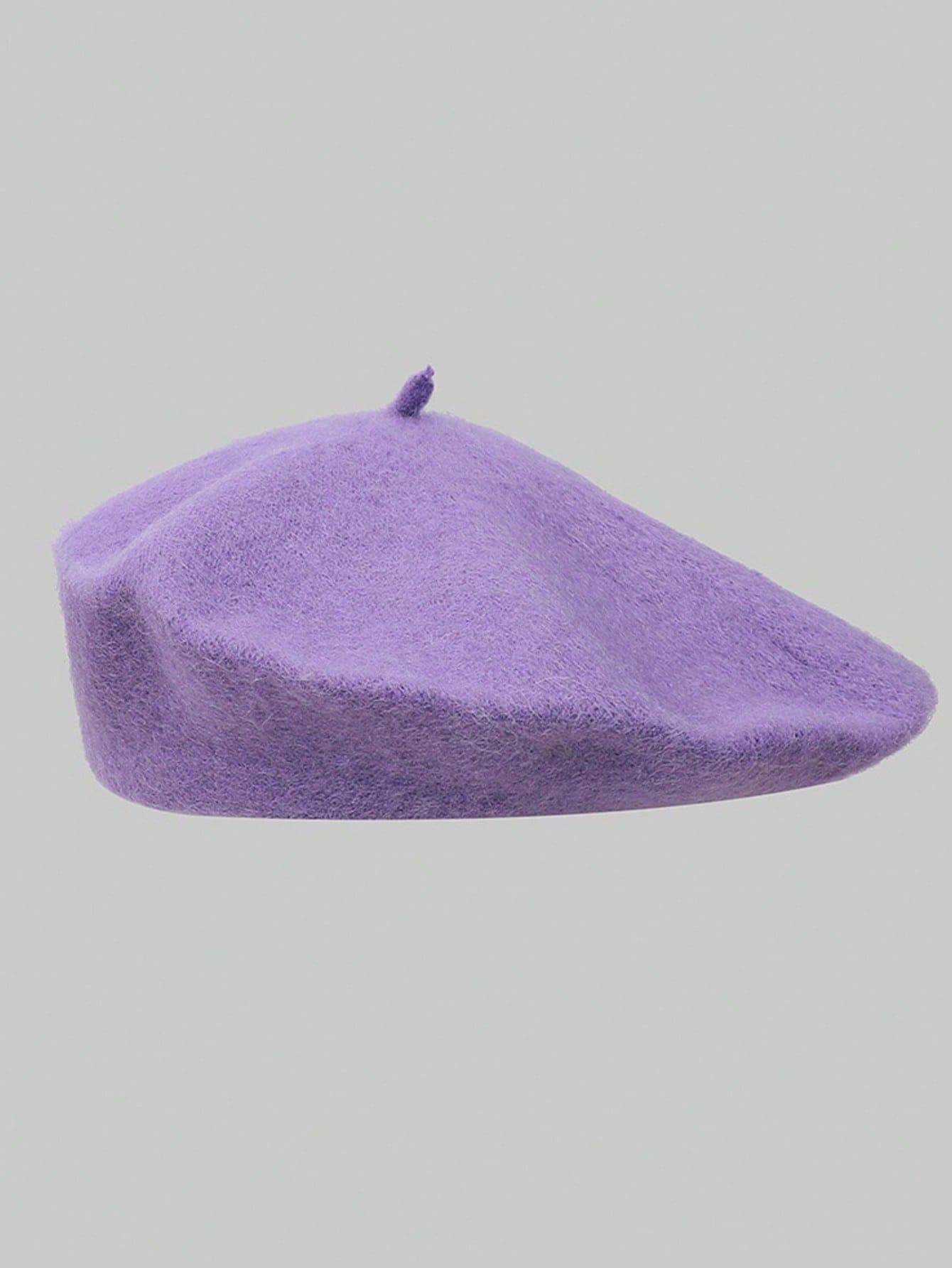 1pc Fashionable Purple Women's Casual Vintage Round Top Beret Hat, Suitable For Daily Wear In Autumn And Winter