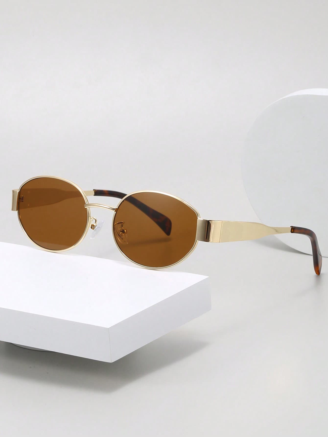1 Pair Women's Vintage Oval Small Frame Fashion Glasses, Elegant Elegant Accessory, Suitable For Daily Wear