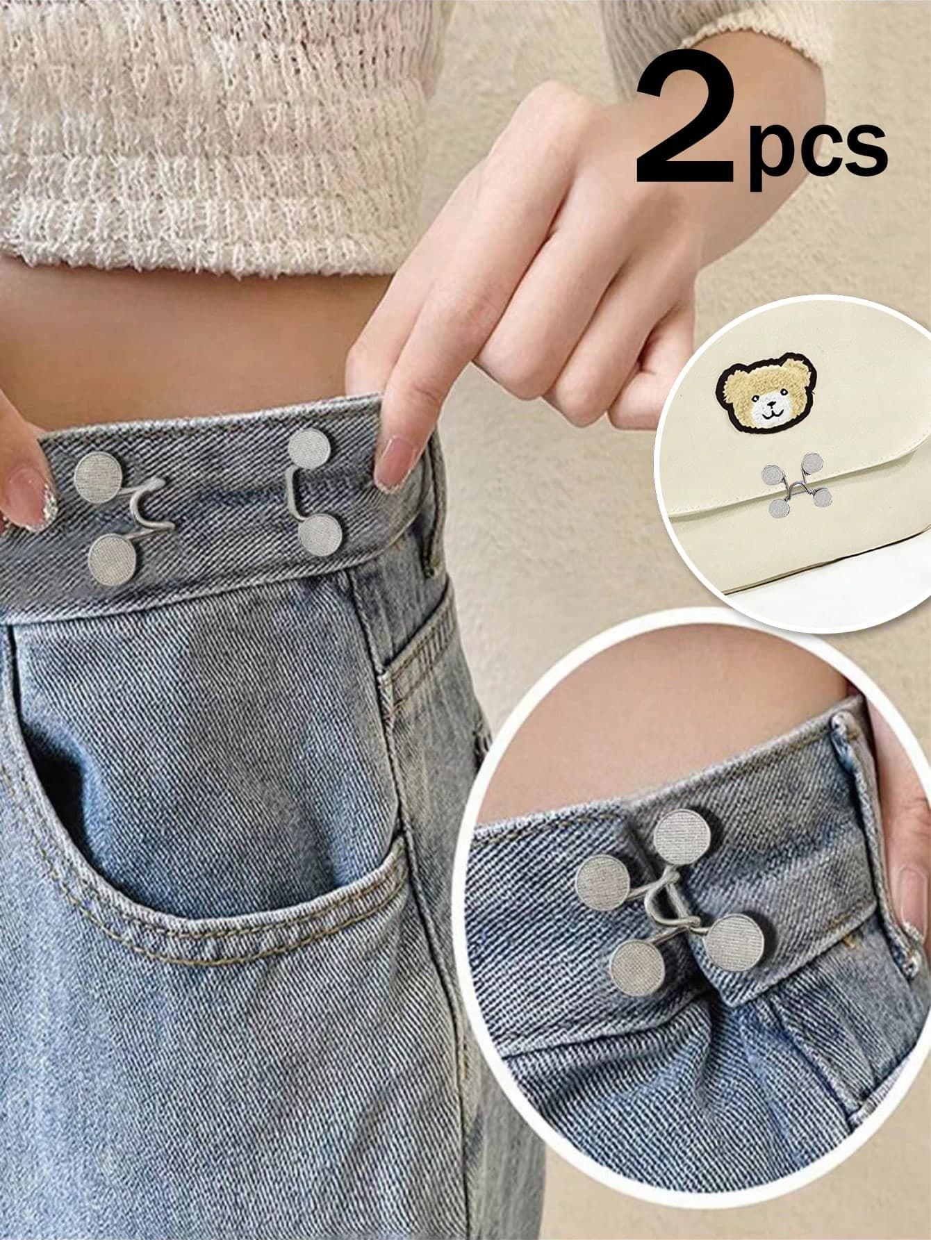 2pcs Women's Brooch Set, Waist Cincher Brooch, Adjustable Alloy Waist Clip Brooch, No Sewing Required, Waist Belt Tightener, Gift Bag Brooch, School Supplies, Teacher Gift, Back To School Teacher Accessory