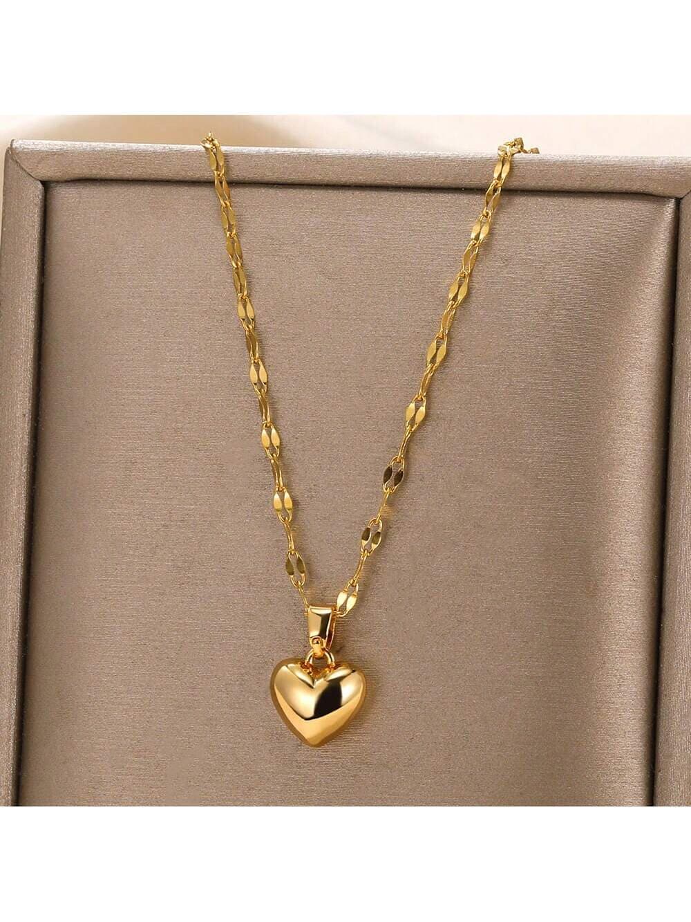 Stainless Steel Heart Necklace For Women 2023 New Lip Chain Simple Pendant Necklace Jewelry