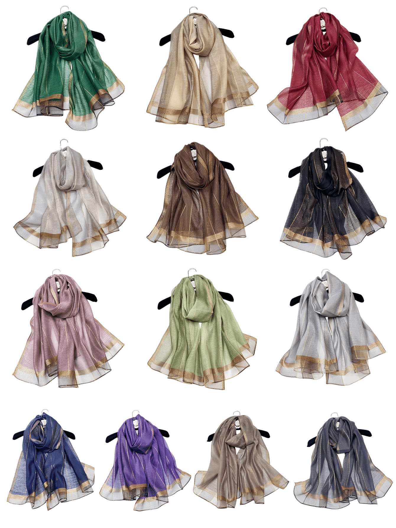 1pc Unisex Multi-Color Solid Color & Gold Thread Striped Faux Cashmere-Blend Warm Shawl Scarf For Women & Chic Style, As Headscarf, Daily/Casual/Travel/ /Autumn/Winter Shawl Accessories