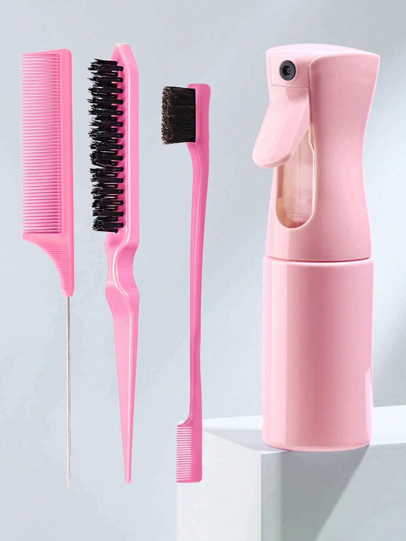 4PCS/Set Watering Can Hair Styling Comb Set Styling Comb Set,3Pcs Hair Styling Comb Set Teasing Hair Brush Rat Tail Comb Edge Brush For Edge & Back Brushing, Combing, Slicking Hair For Women (Pink) Body Care For Travel,Outdoor,Sport,Office,School,Hair Clips,Hair Accessories, Back To School Supplies