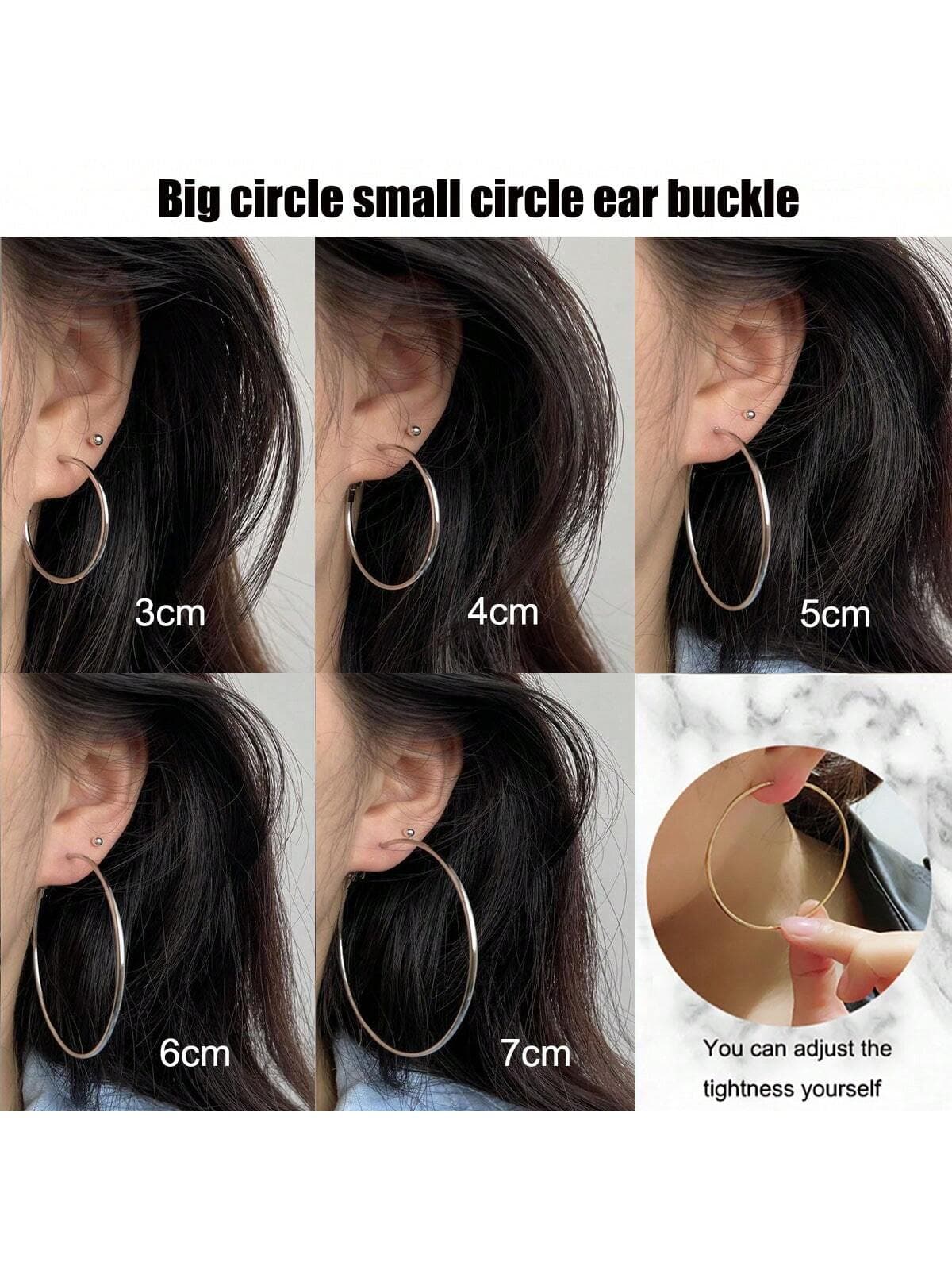 2pcs Elegant Women's Stainless Steel Hoop Earrings, Vintage Bohemian Style Large Circle Design, Gold & Silver, Suitable For Daily Wear, Gifts, Sexy, Fashion Accessories For Parties, Weddings, Music Festivals