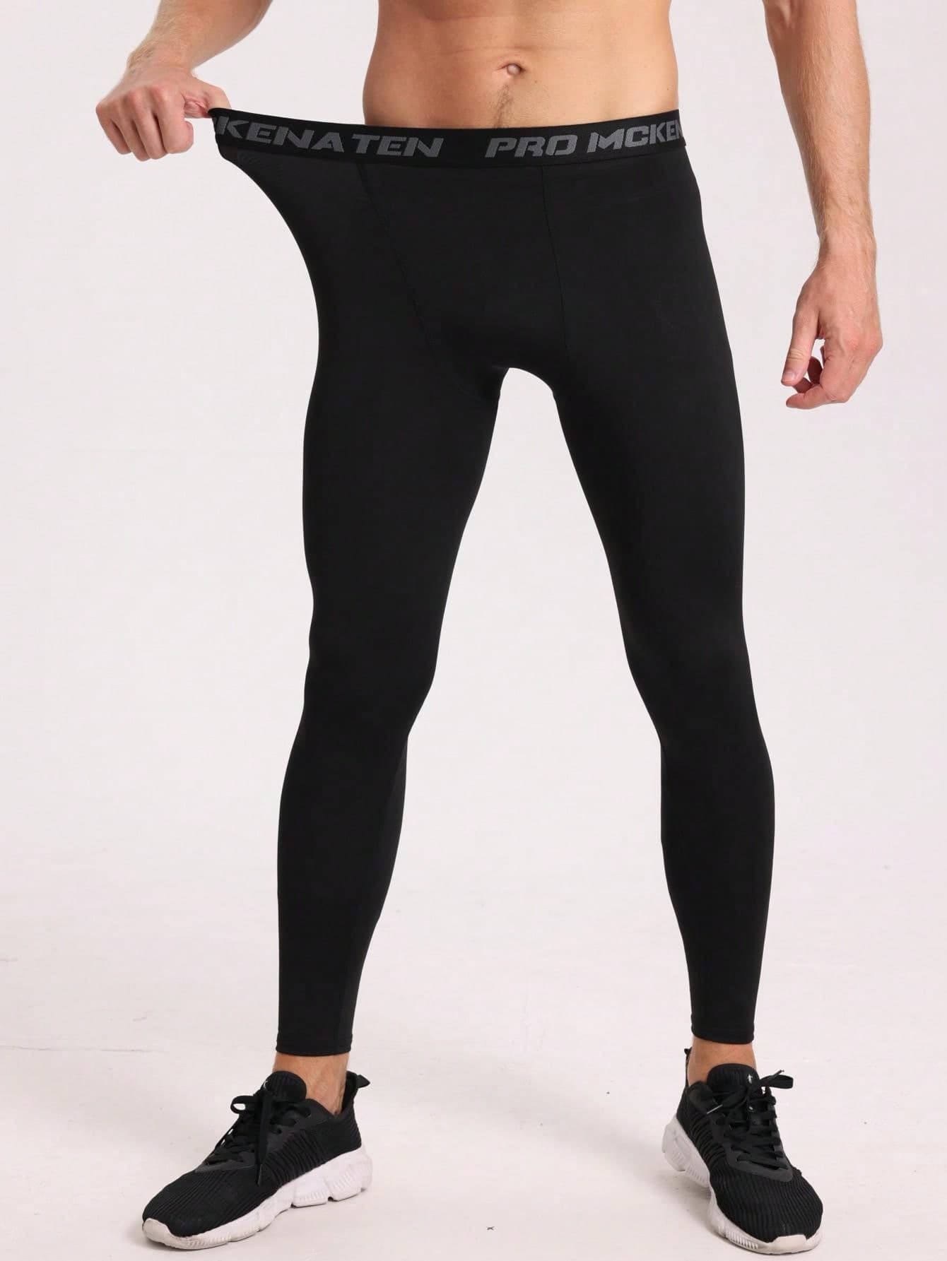 Summer Workout Men's Basketball Compression Leggings Fitness Apparel High Elasticity Quick-Drying Running Sportswear Basketball Tights For Training Black Spring
