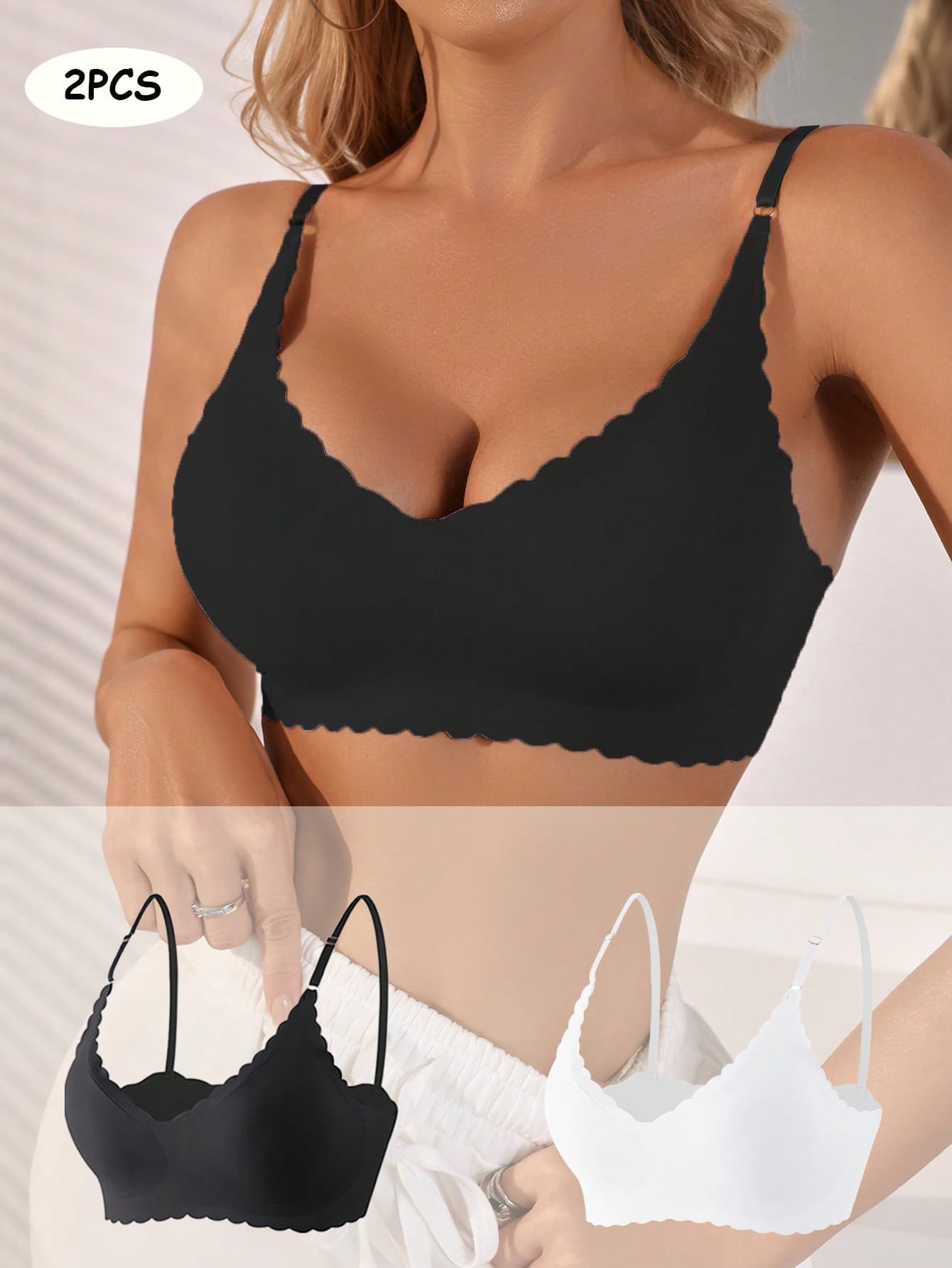2pcs/Set Ladies' Everyday Bra, Seamless European And American Style Women's Underwear, Lingerie