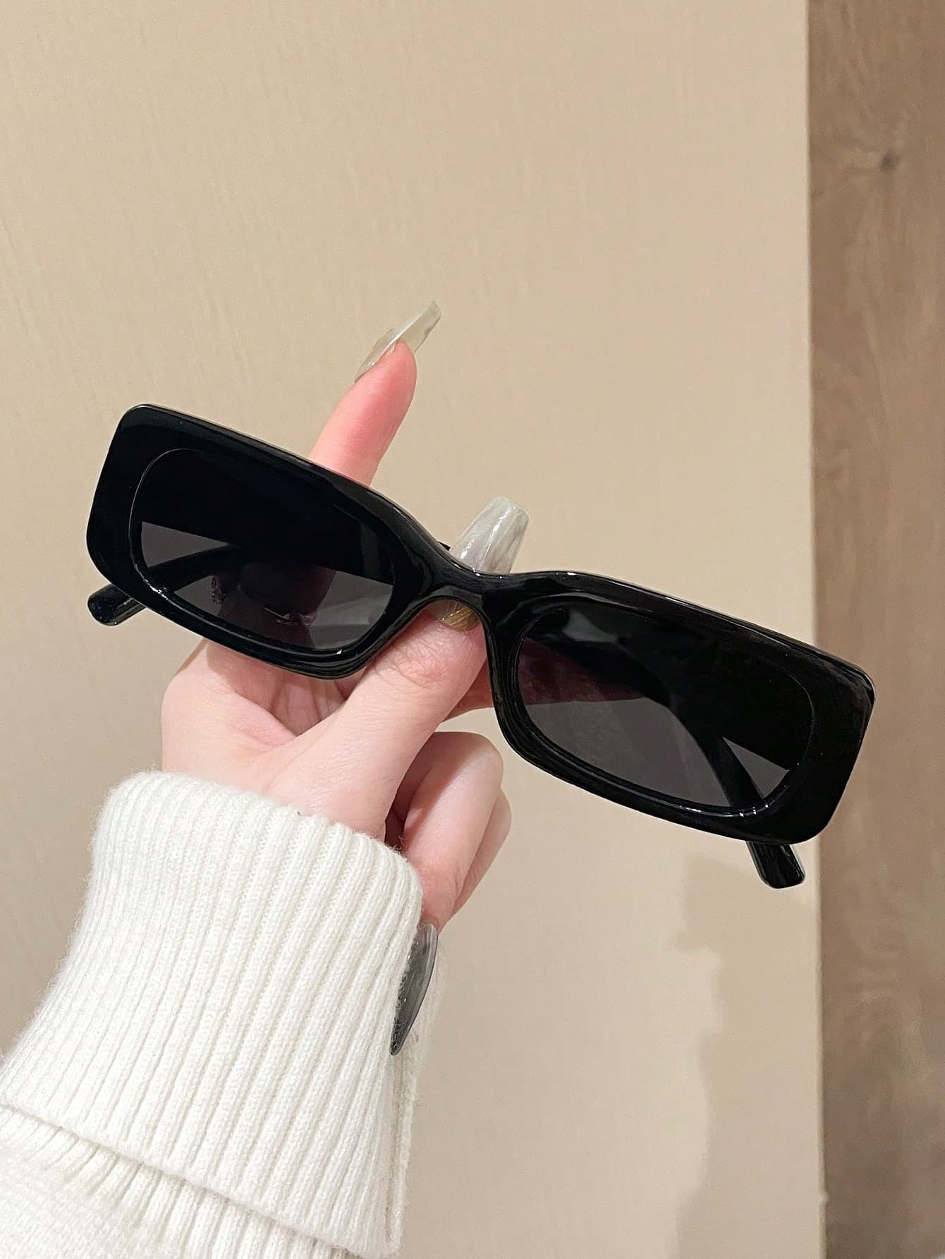 Y2K Square Glasses, Unisex Retro Casual Rectangular Frames For Beach, Outdoor Travel And Back To School