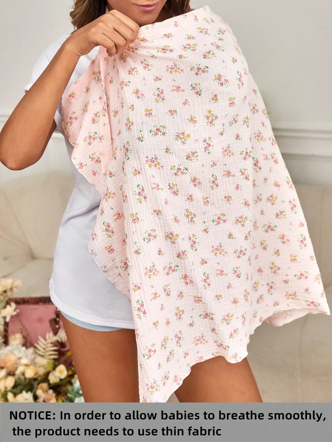 Soft & Breathable Nursing Top With Prints, For Breastfeeding Moms In Spring/Summer