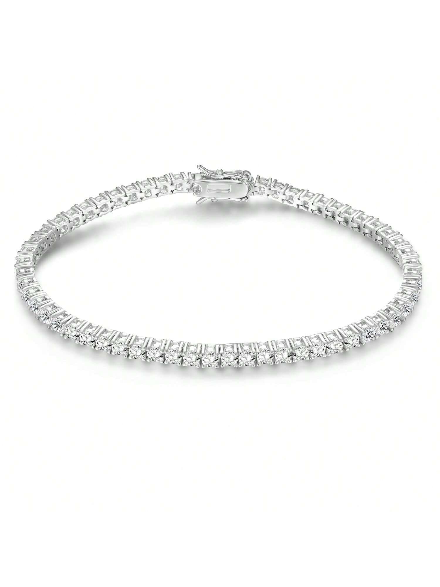 MDFUN 18K White Gold Plated 3.5mm Cubic Zirconia Classic Tennis Bracelet (Women)