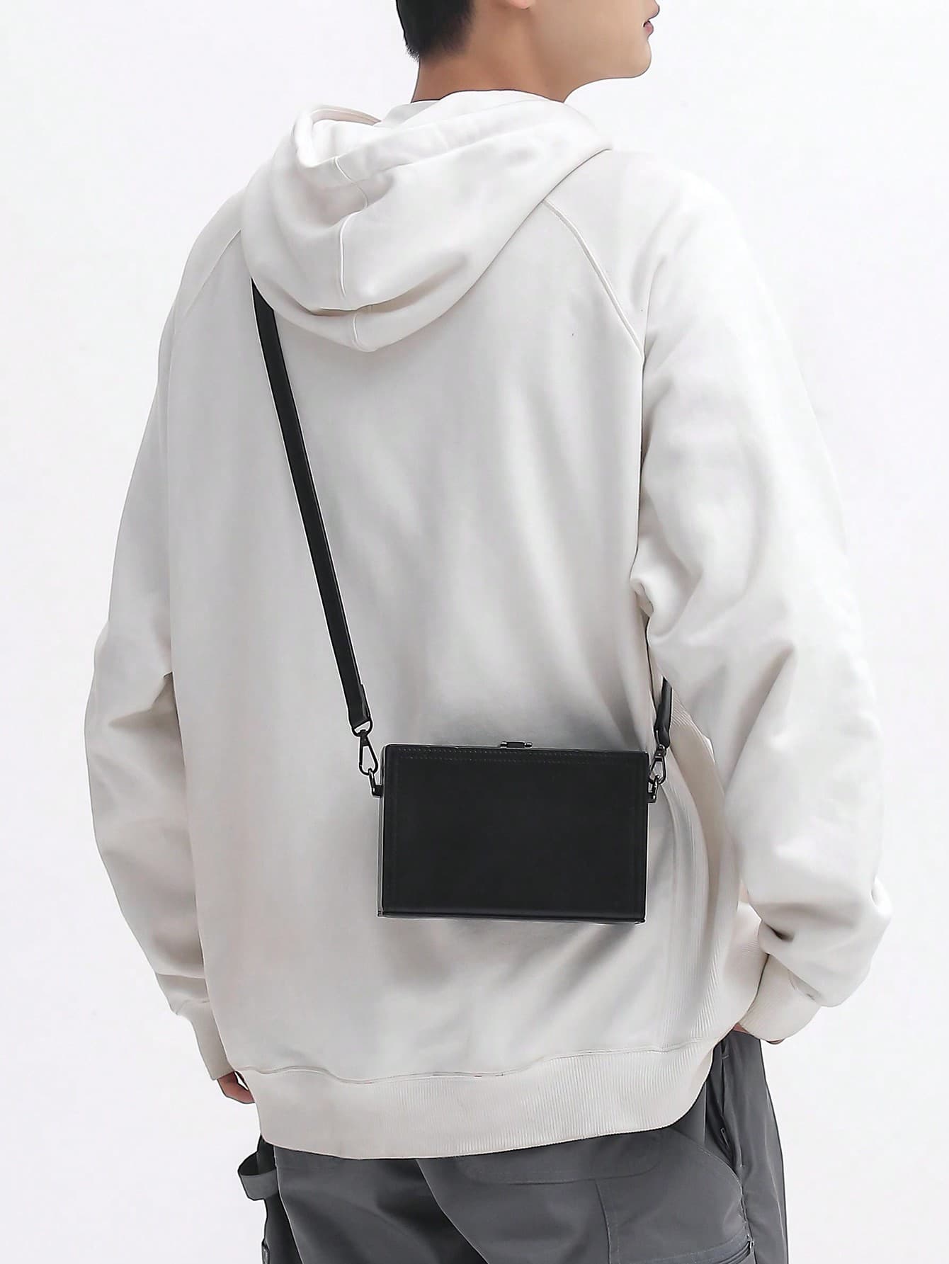 1pc Fashion Minimalist Solid Color Letter Print Adjustable Strap Zipper Closure Chest Bag/Waist Bag, Casual Daily, Sporty, Travel, Street Style, Lightweight, Water-Resistant, Multi-Compartment Nylon Peach Tree, For Men Pouch Phone Bag , Work Bag, Work Bag, Easter, Tote Bags For University