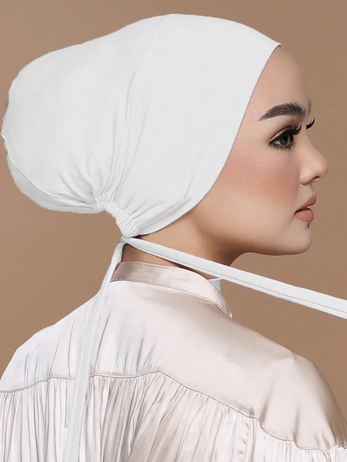 1pc Women Abaya Accessories Fashion Solid Color Elastic Band Headscarf, Suitable For Daily Wear Headband Soft Hijab Under Cap Women Veil