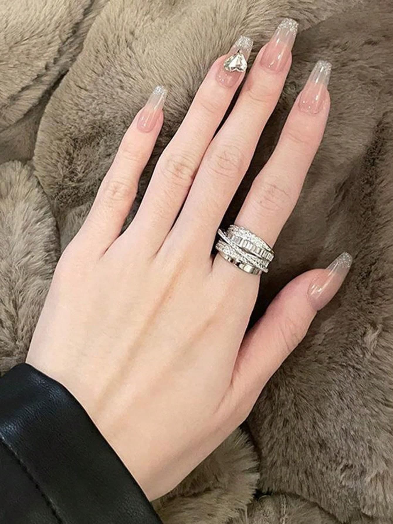1pc Simple Knotted Design Unique Cold & Elegant Style Luxury Opening Ring For Index Finger
