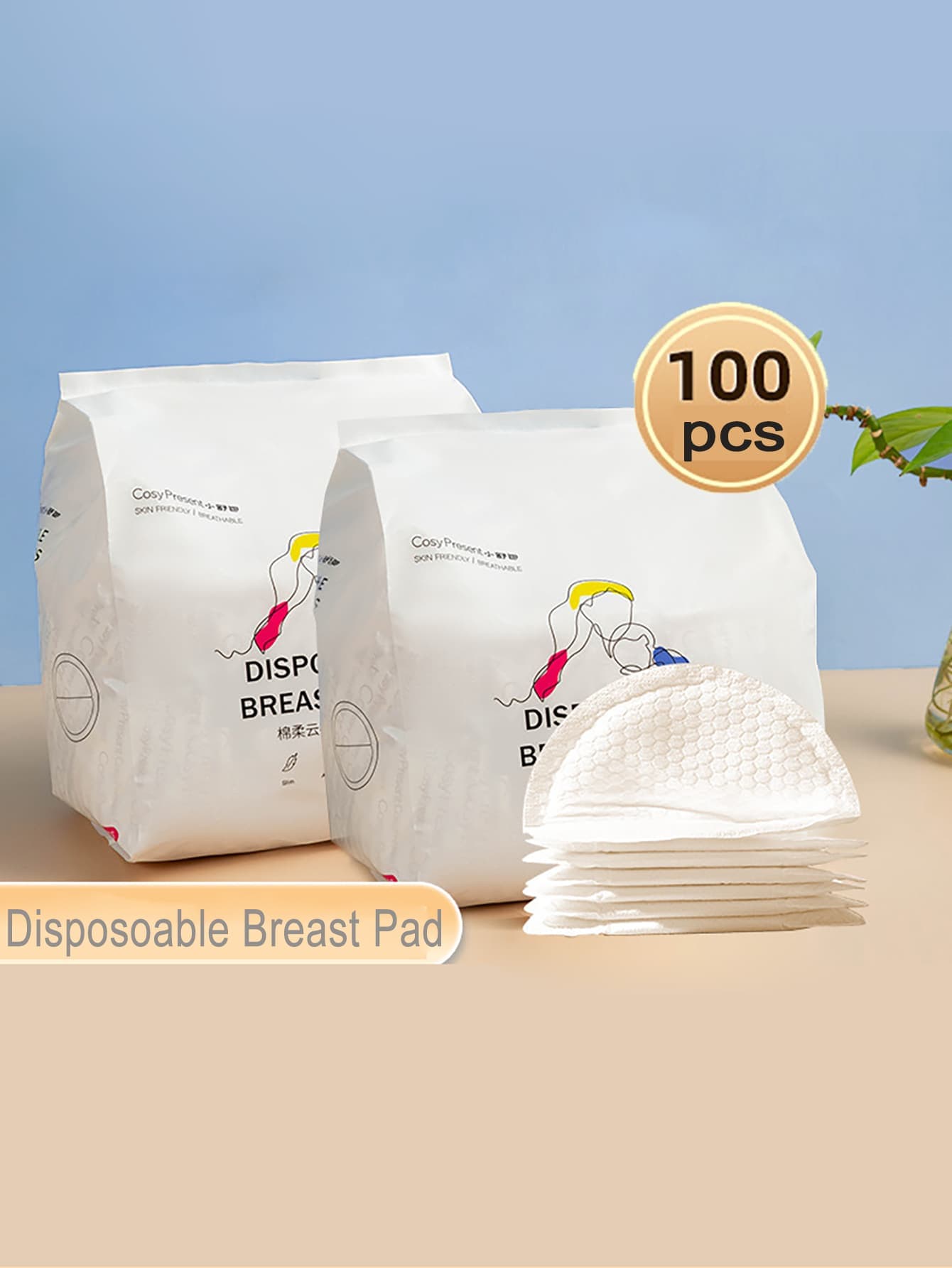 100pcs/Pack Ultra-Thin Disposable Breathable Nursing Pads For Postpartum And Breastfeeding Moms