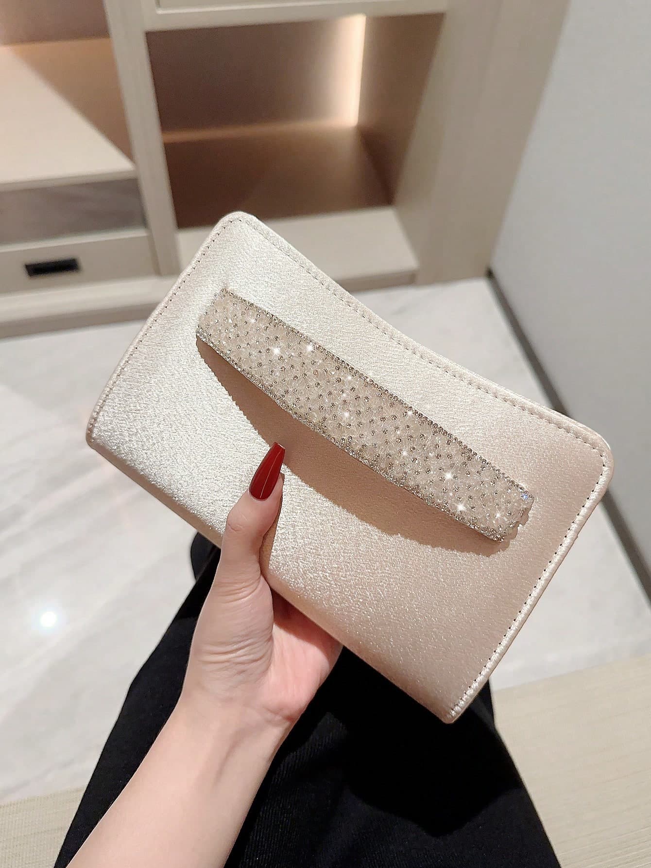 Ladies' Exquisite Satin Fashion Evening Clutch BagBag Dance Bag Romantic Bag Bridal Bag,Crossbody Chain Bag,Tready Bride BagTready Bride Bag, Perfect For Party,Wedding, Prom,Dinner/Banquet, Matching With Wedding Dress, Formal Dresses, Prom Dress, Birthday Dress, Party Dress