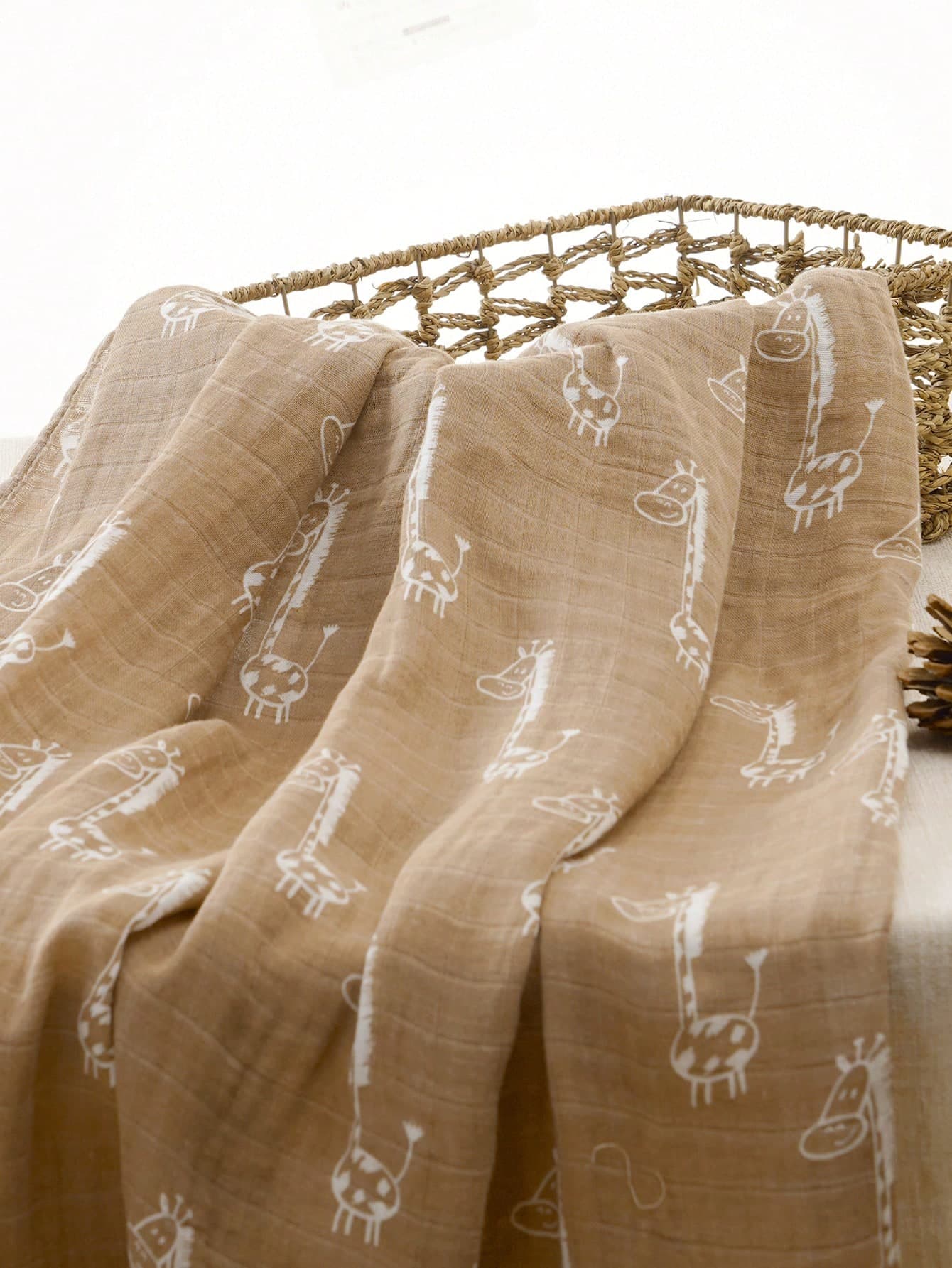 1pc Muslin Bamboo Cotton Giraffe Pattern Baby Swaddle Blanket