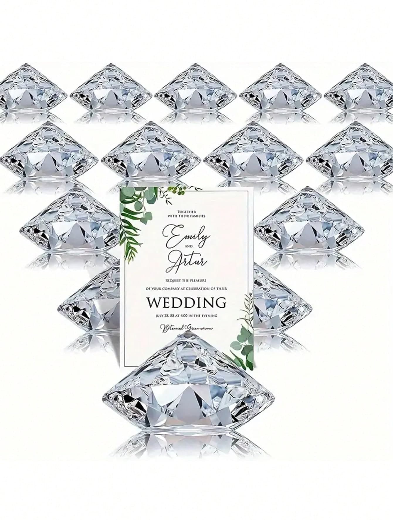 10pcs Clear Acrylic Rhinestone Table Card Holders - Perfect For Weddings, Birthdays And Gifting Decorations, Adding A Unique Stylish Touch