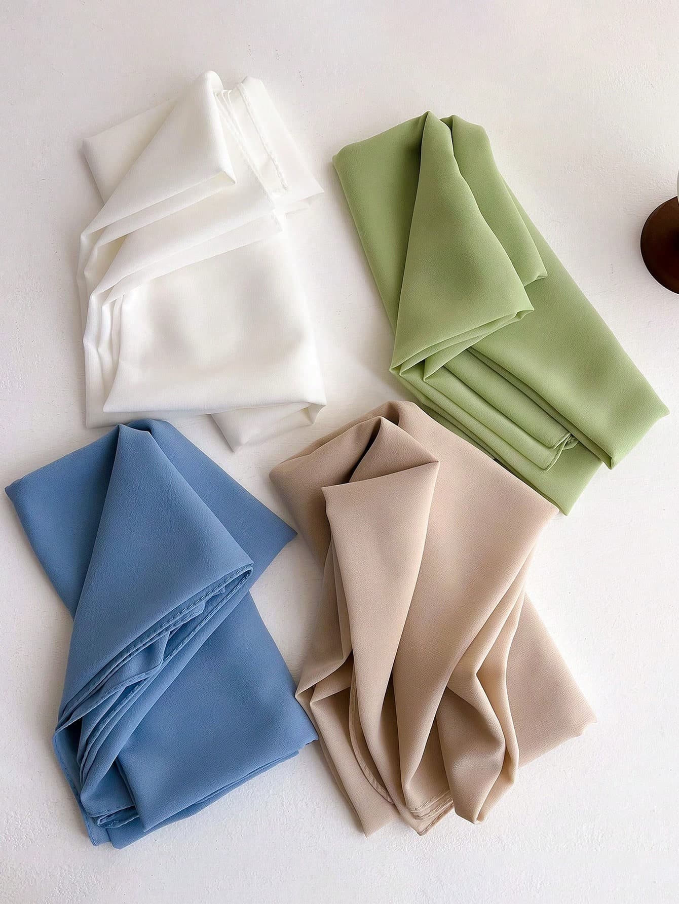 1pc Lightweight Chiffon Solid Color Scarf, Women Hijab Simple Versatile Decorative Shawl For Sun Protection