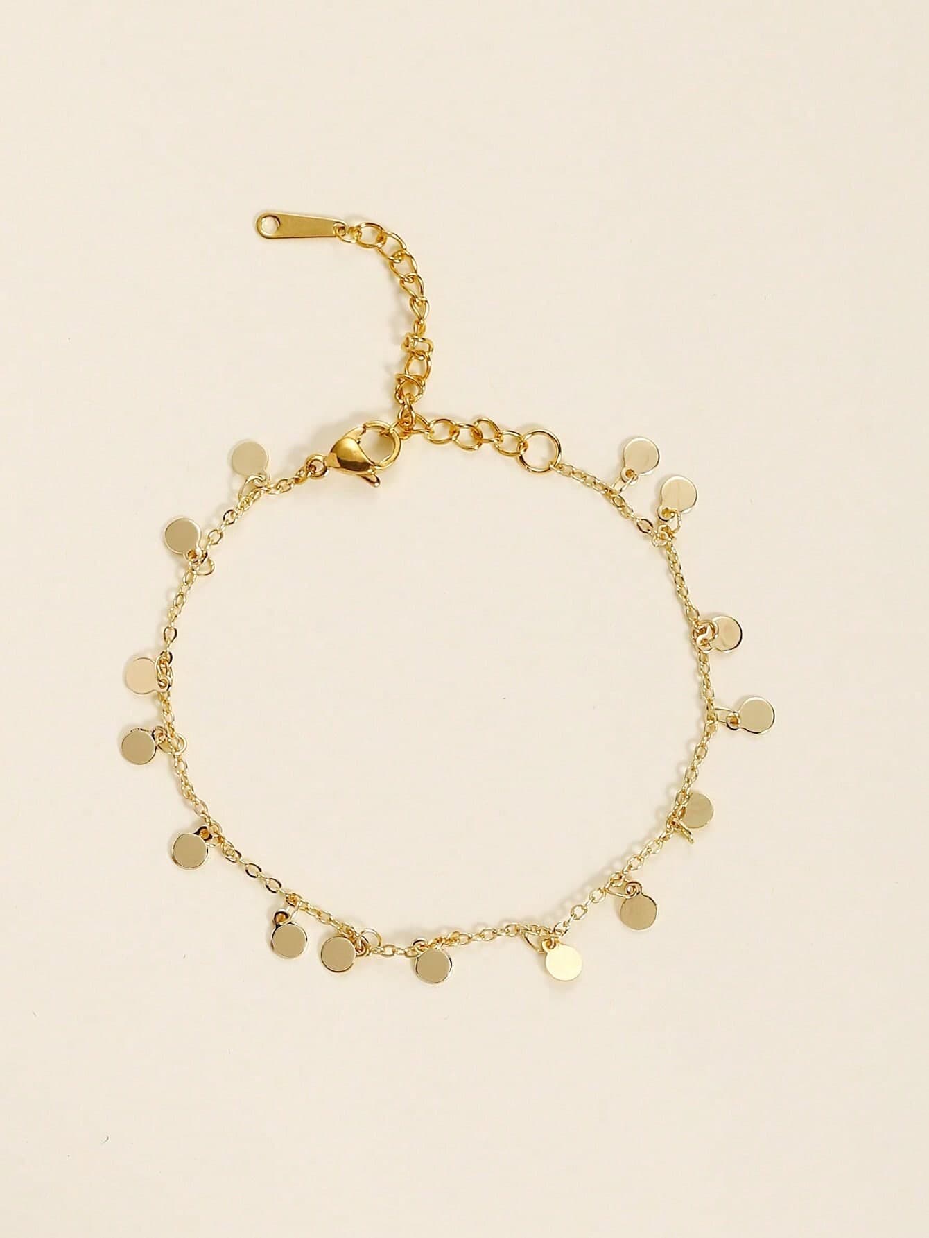 Gold Bohemian Style Metal Ring Tassel Bracelet, Suitable For Women's Daily Wear (The Number Of Rings Depends On The Bracelet Length)