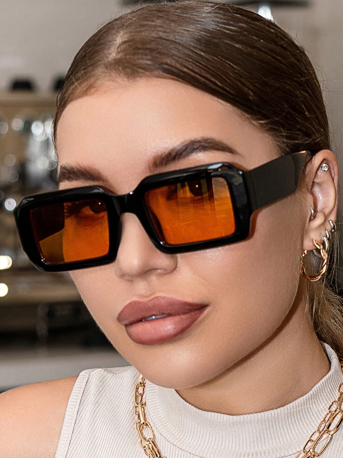 Vintage Square Sunglasses Women Plastic Fashion Classic Design Decorative Outdoor Travel Beach Vacation Uv Protection Eyewear Sunglasses Beach Sun Glasses Beach Accessories For Women Sun Glasses Sunglasses Shades Basics And Suit For Sweater Jeans Sweatpants Hoodie Jackets Dress And Long Sleeve Shirt Fashionable Shade Elegant Outfit Family Outings Travel Vacation Holiday For Summer Beach Vacation,Outdoor,Travel