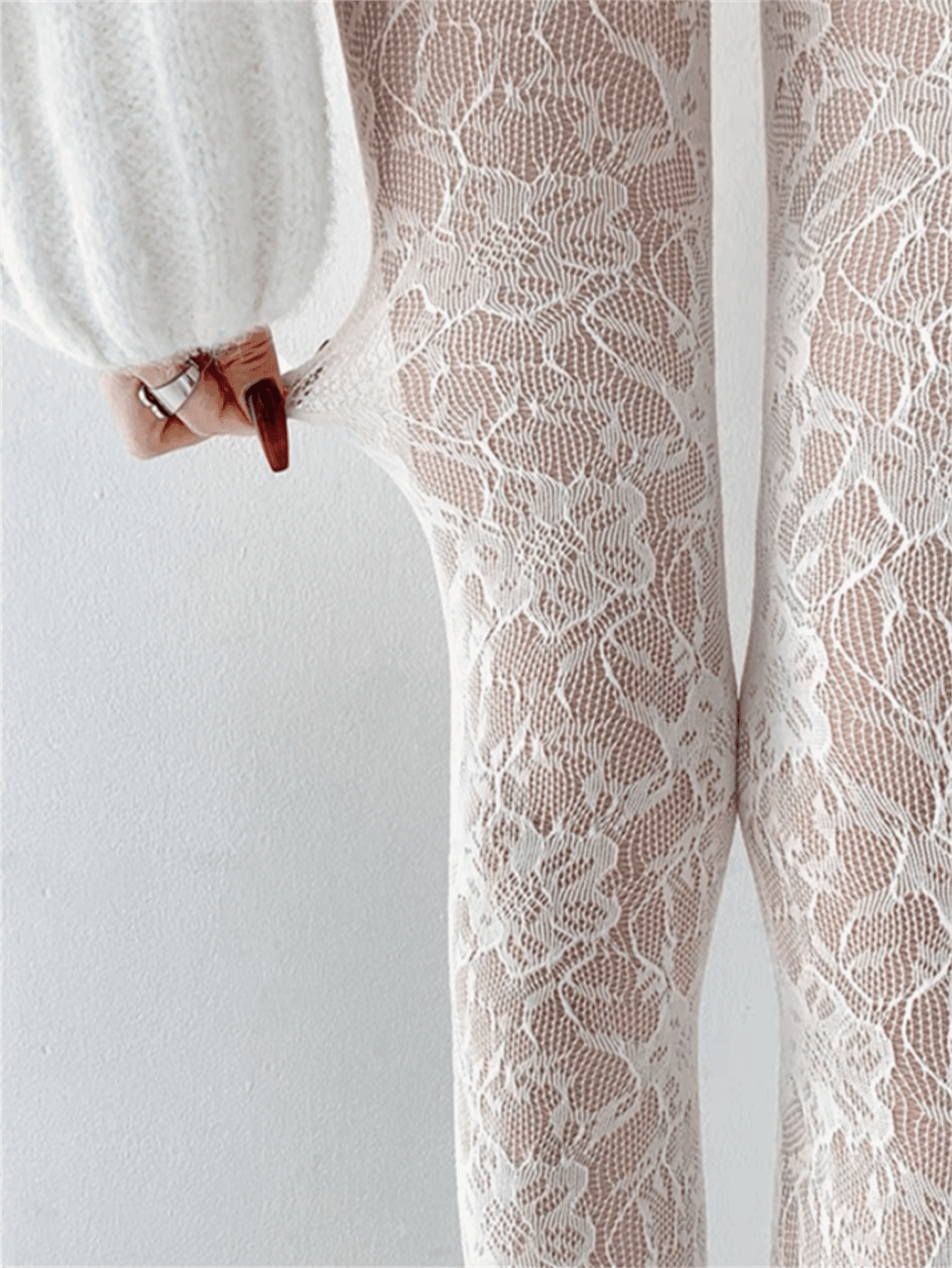 Colorful Fishnet Stockings With Floral Pattern, Hollow Out Jacquard Netting, Mesh Tights, Sexy Sweet Fashionable Thigh High Stockings