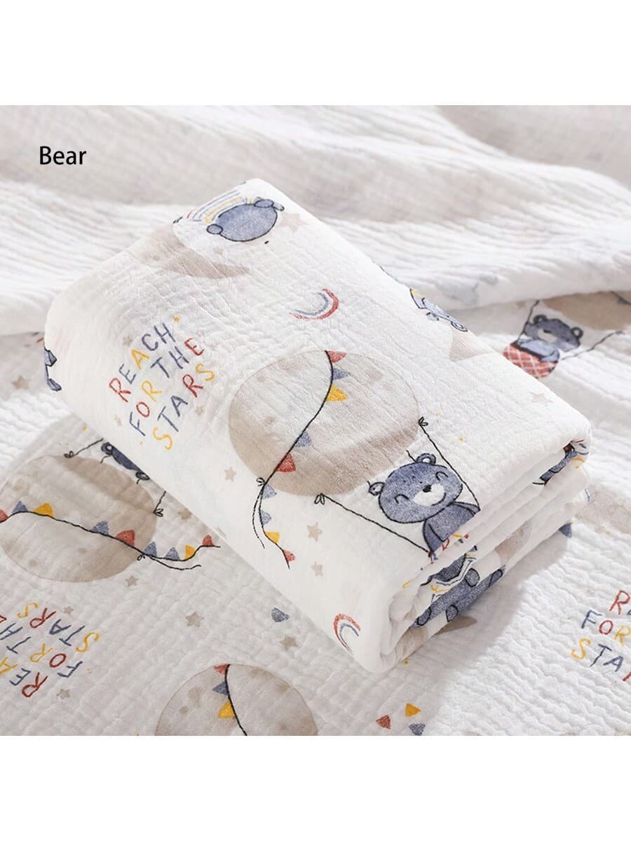 1 Pc Baby Swaddle Towel, Bath Towel, Crepe Fabric, Soft And Skin Friendly Love Valentine