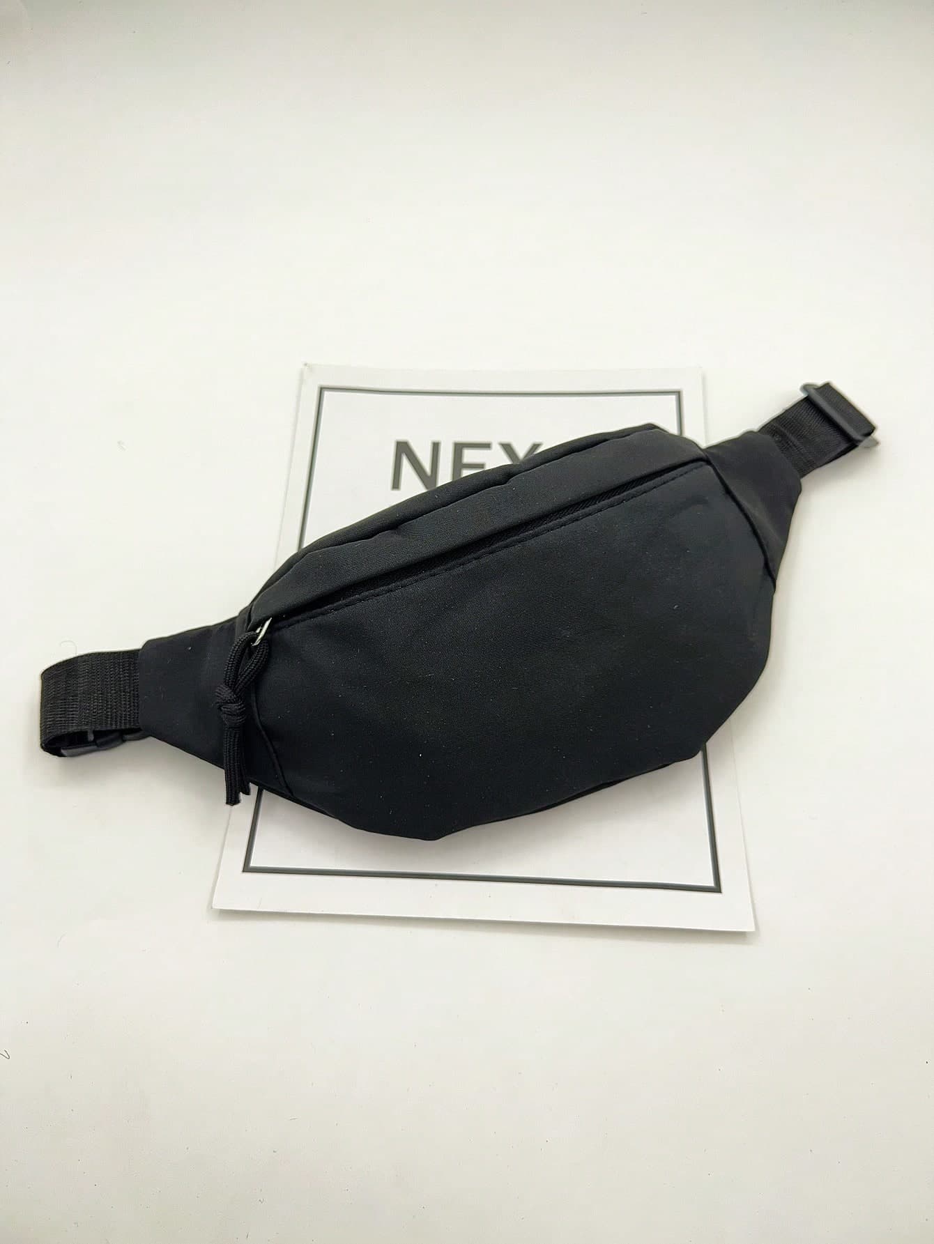 1pc Fashionable Women Waist Bag/Chest Bag With Invisible Zipper, Solid Color & Waterproof Nylon Material For Holding Coins And Small Items