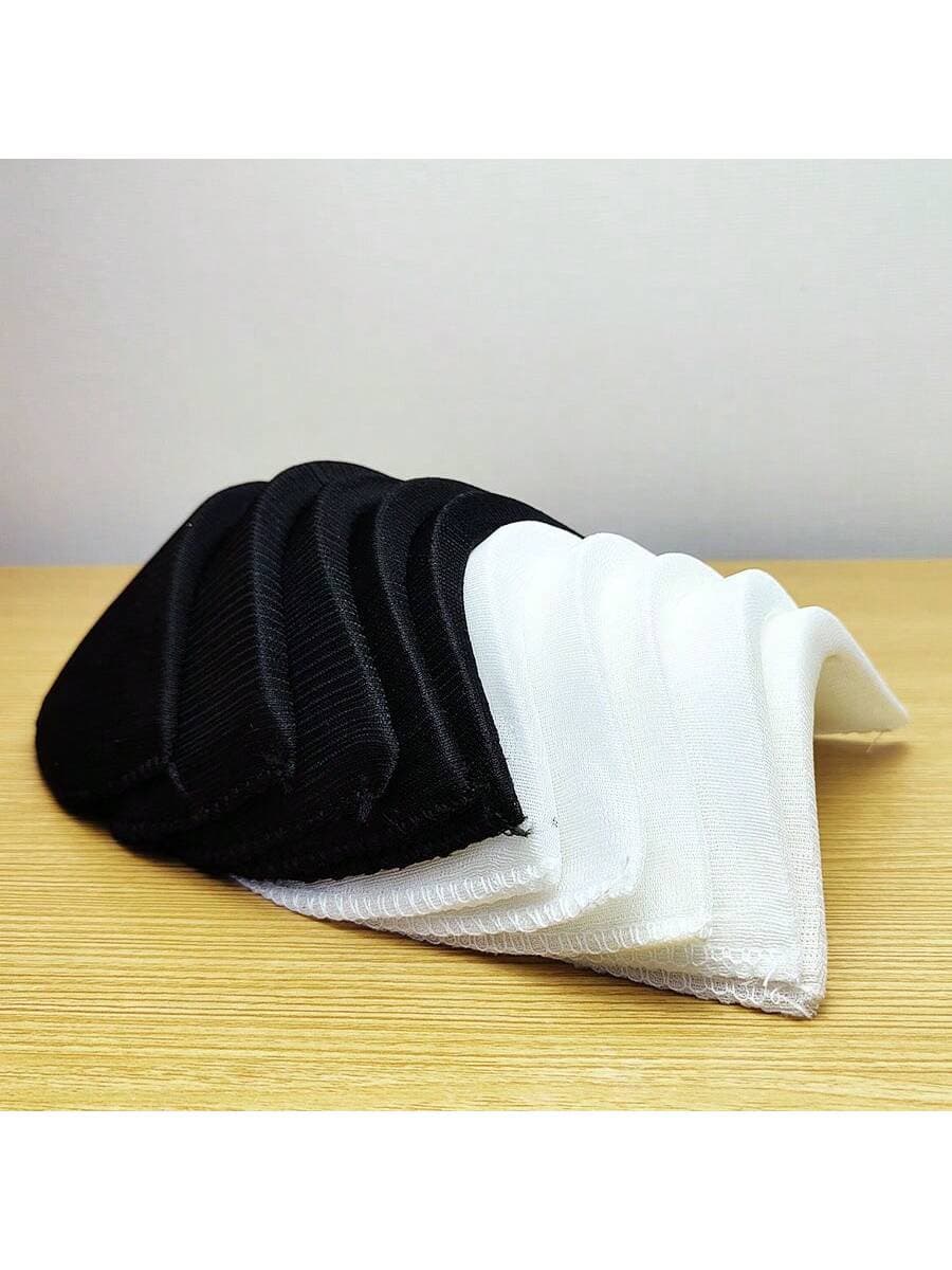 5 Pairs Black Sponge Shoulder Pads, Thickened Invisible Shoulder Pads, Good Breathability, Need To Be Sewn, Suitable For Men Or Women With Sloping Or Drooping Shoulders, Available In 4 Sizes, Suitable For All Season Clothing Like Summer Shirts, Dresses, And Winter Sweaters, Coats, Jackets