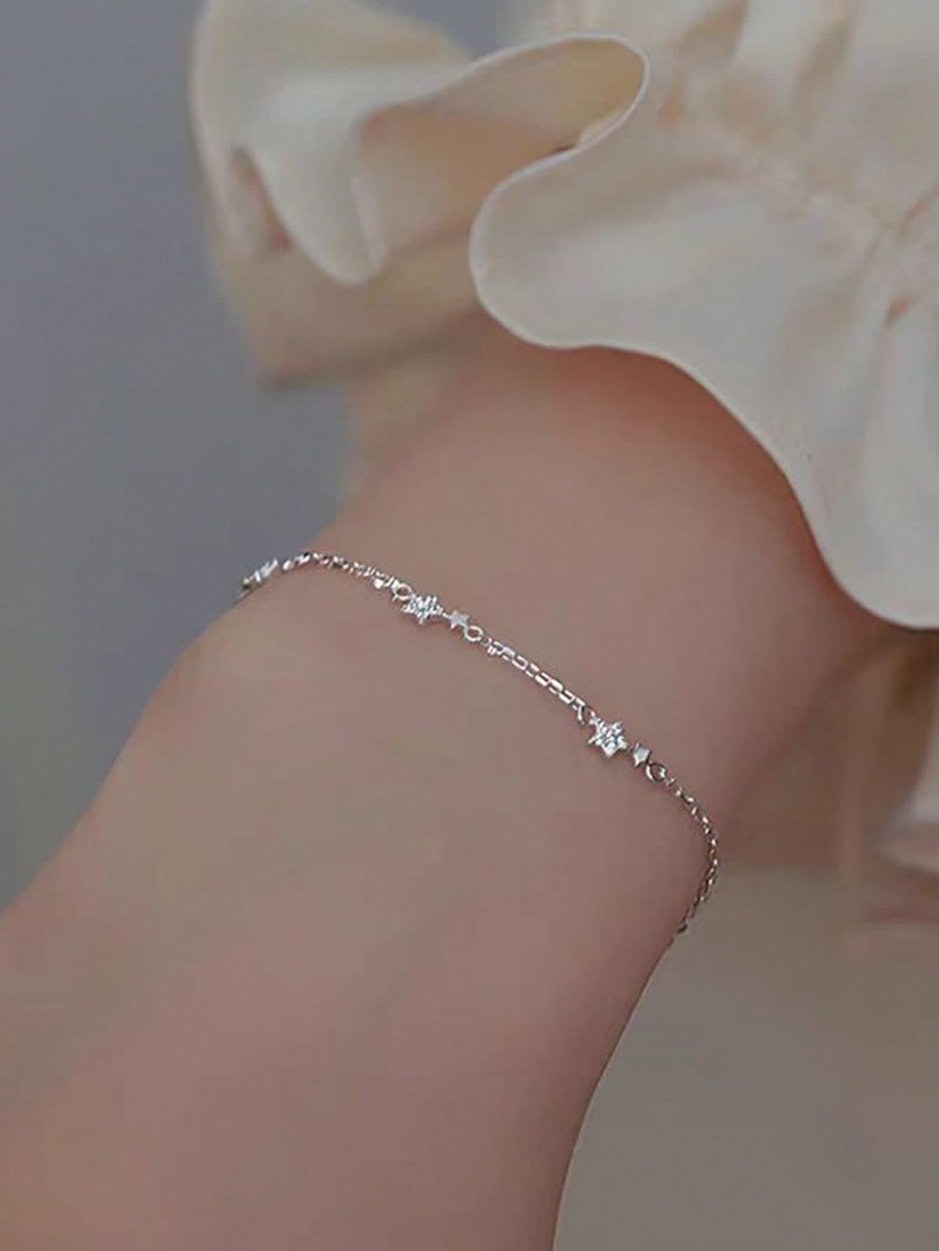 1pc Delicate Sweet Sparkly Star Bracelet With Light Luxury And Minimalist Design
