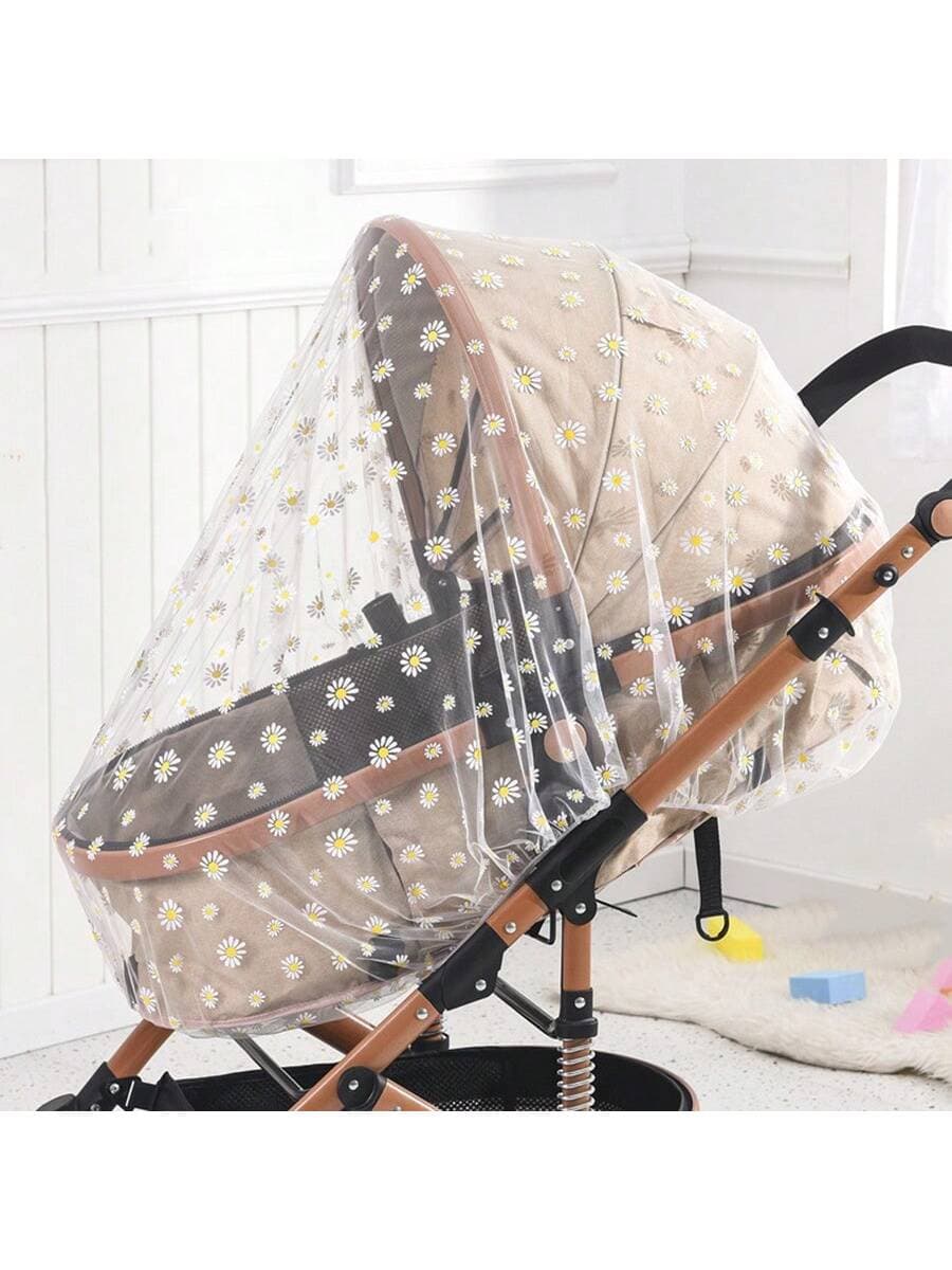 One Universal Printed Baby Stroller Mosquito Net, Full-Coverage Insect Protection Netting, Enlarged And Dense Baby Carriage Mosquito Net