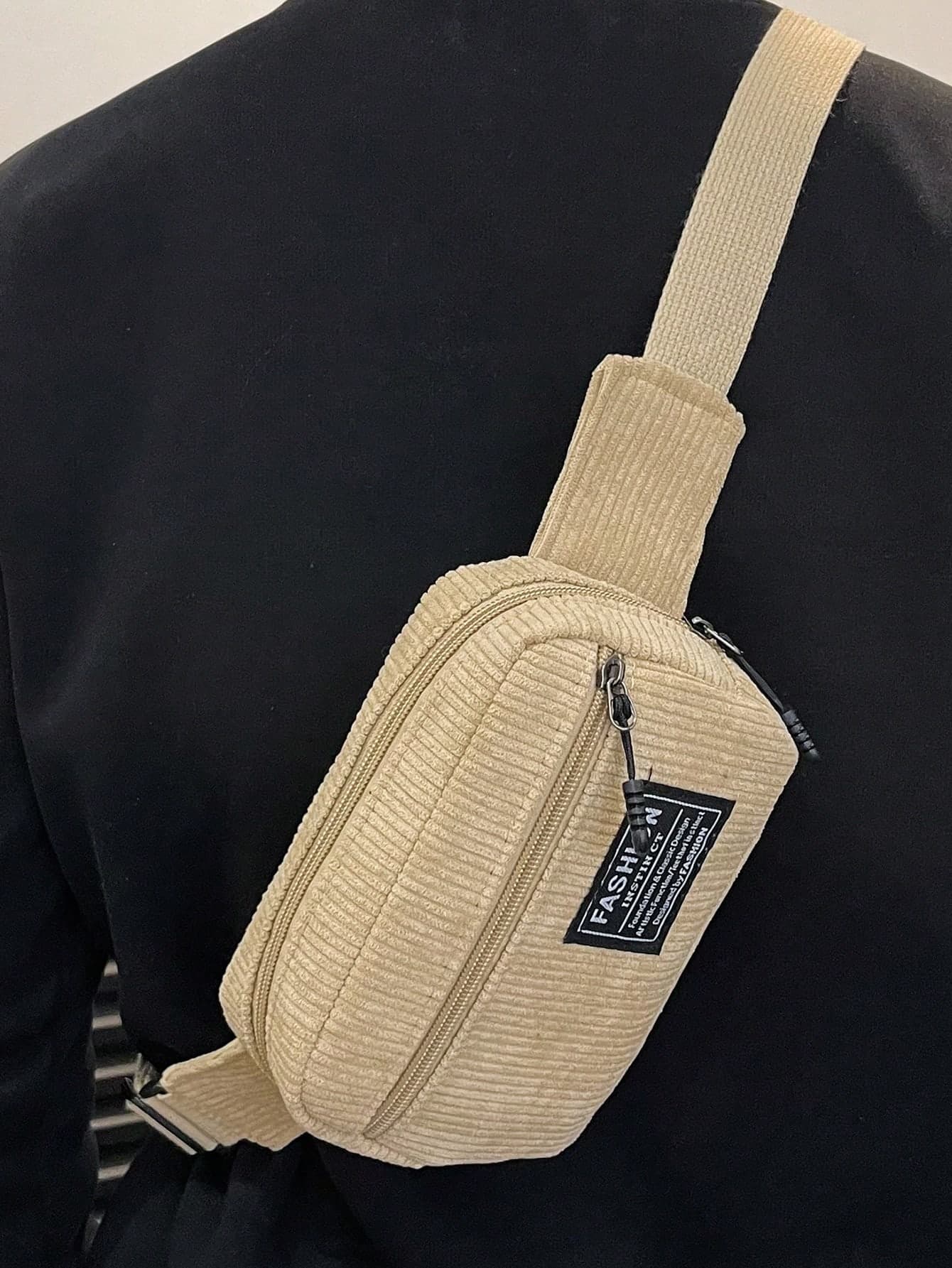 1pc Solid Color Corduroy Material Fashionable Sports Style Simple Casual Men Mini Chest Bag Waist Fanny Sling Bum Shoulder Work Weekend Travel Camping Summer Gym Vacation Holiday Carry On Polyester Business Personalized Gifts Boyfriend Dad Husband Funny Gifts Thanksgiving Chest Bag Travel Essentials Holiday Essentials Bag Fanny Pack Bags Back To School Summer Bag Pouch Belt Bag Festival Phone Bag, Thigh Bag, Easter, Camping, Hiking Bag