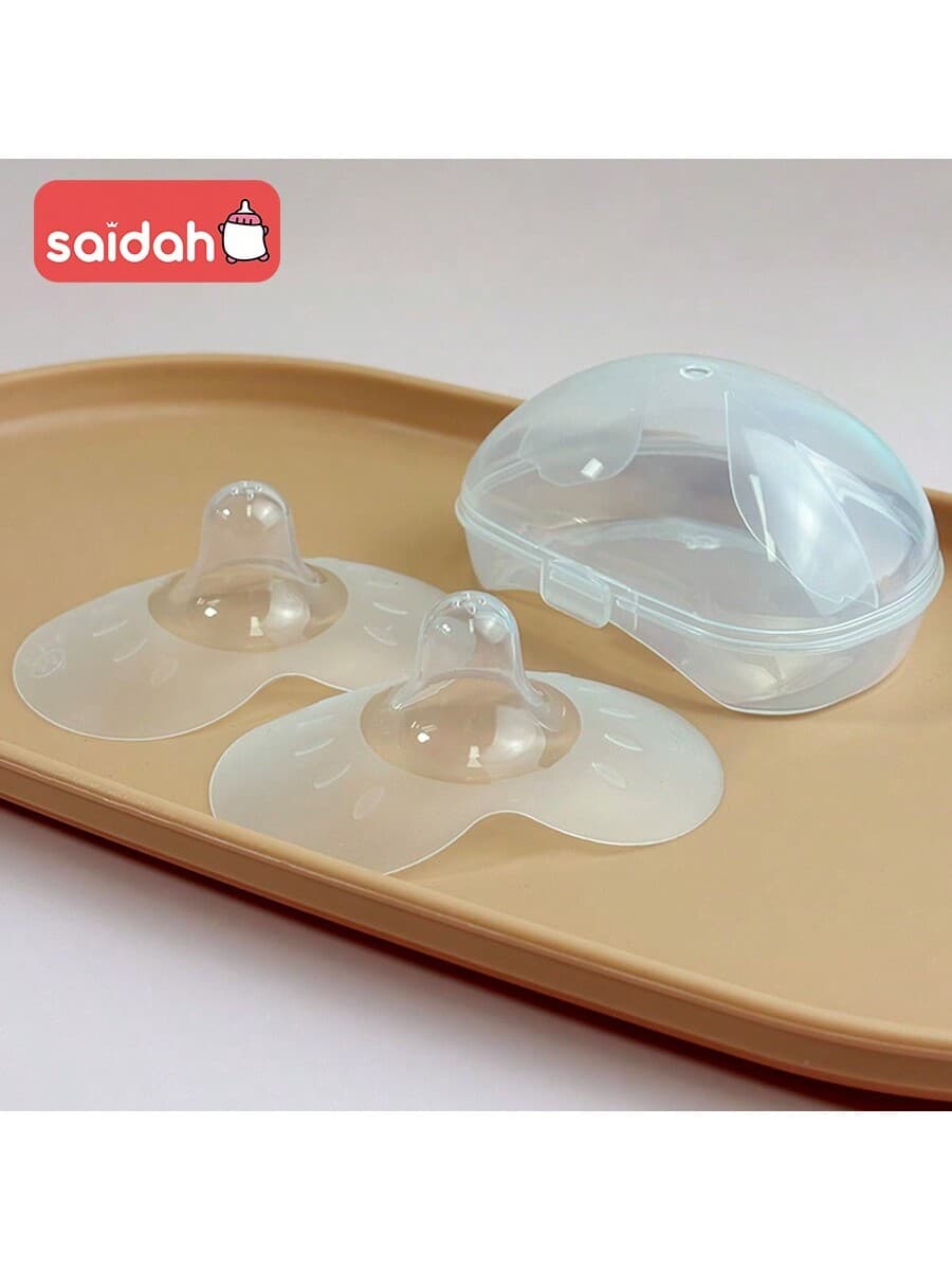 SAIDAH 2pcs Nursing Breast Protector Cover, Soft Silicone Butterfly Shaped Shields, With PP Box