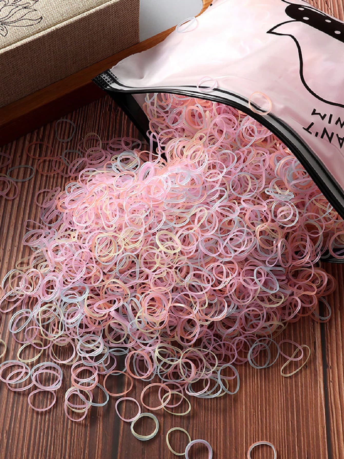 2000pcs Small Elastic Hair Ties In Ziplock Bag, High Elasticity Strong Hold Hair Bands For Children Without Hurting Hair, Cute Hair Ties For Girls And Baby Girls