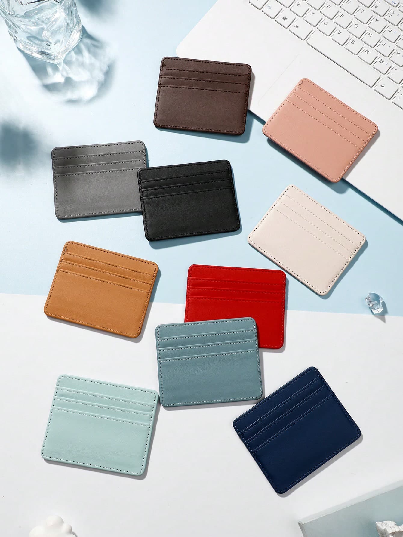 1pc PU Multiple Compartment Card Organizer With Edge Sealing Design Simple Style For Daily Use Card Holder Wallet Business Card Holder Credit Card Holder Women For Women For Men Mini Wallet Card Wallet