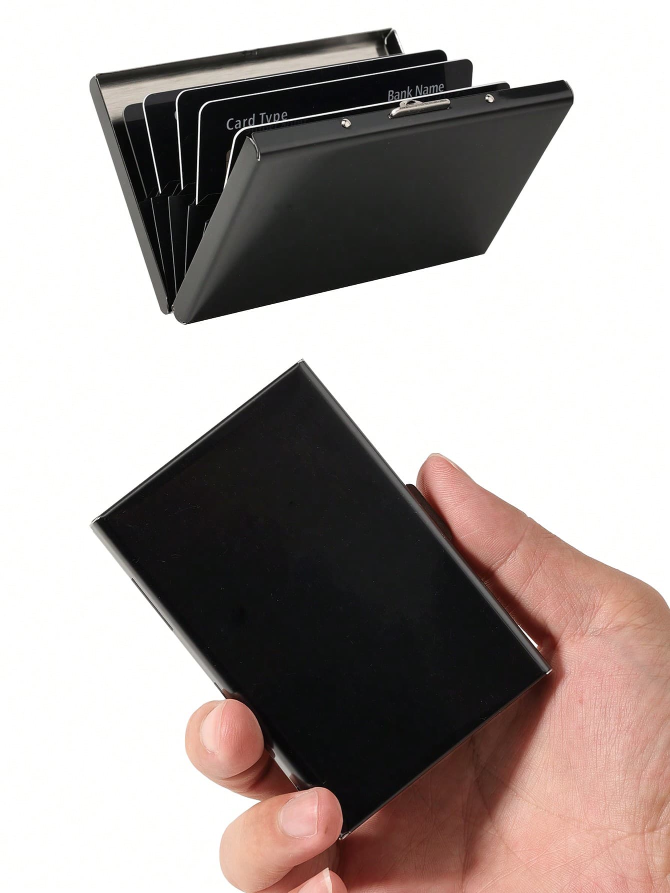 1pc Ultra-Thin Card Holder Wallet, ID Wallet, Ultra-Thin Aluminum Alloy Metal Wallet, RFID Wallet, Men's Metal S-Shaped Storage Wallet, Gift Card Holder, Wallet, Business Card Holder, Credit Card Holder, Unisex, Mini Wallet, Card Case