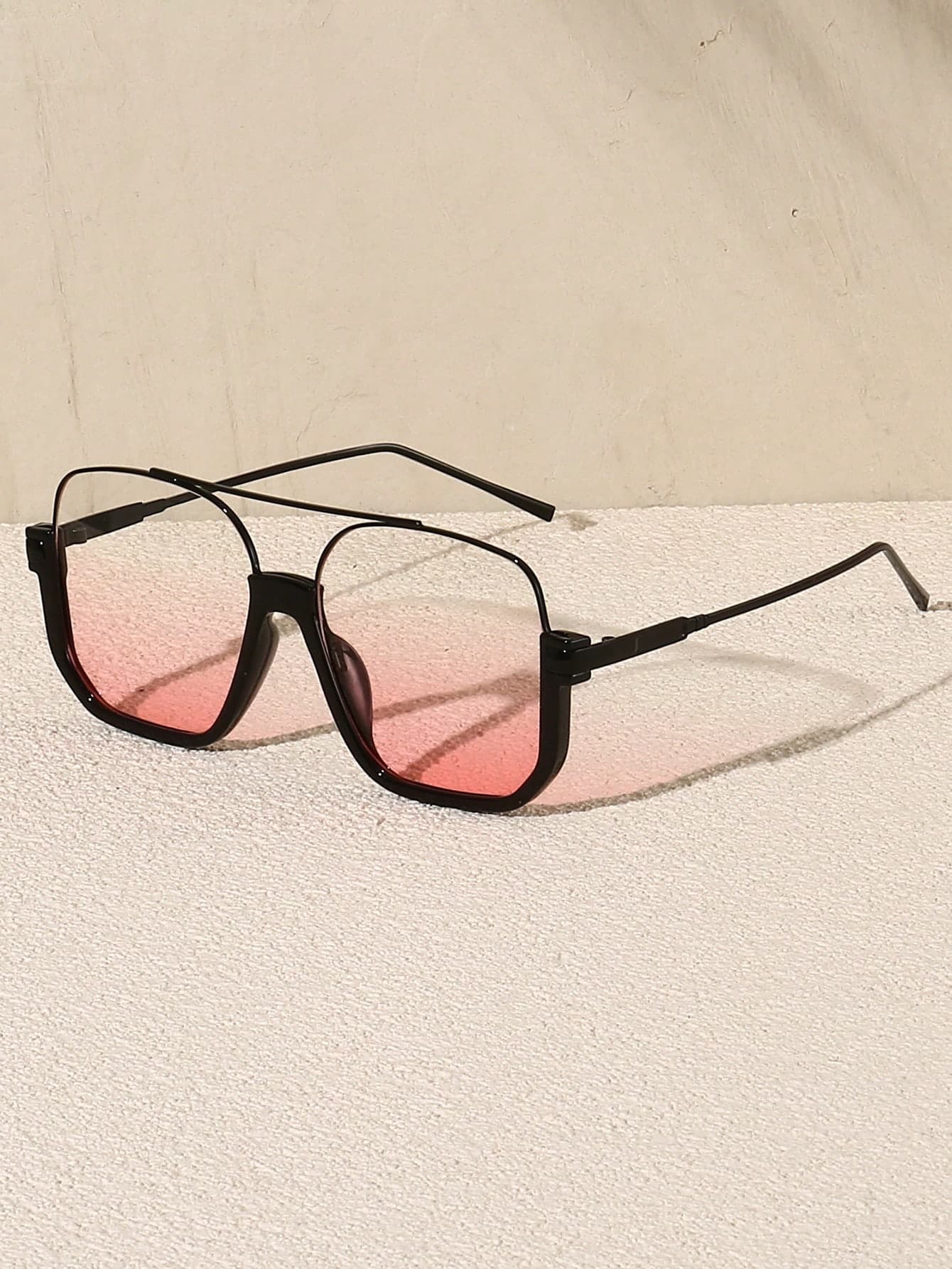 1 Pair Oversized Fashion Women's Minimalist Retro Shades, Suitable For Daily Wear